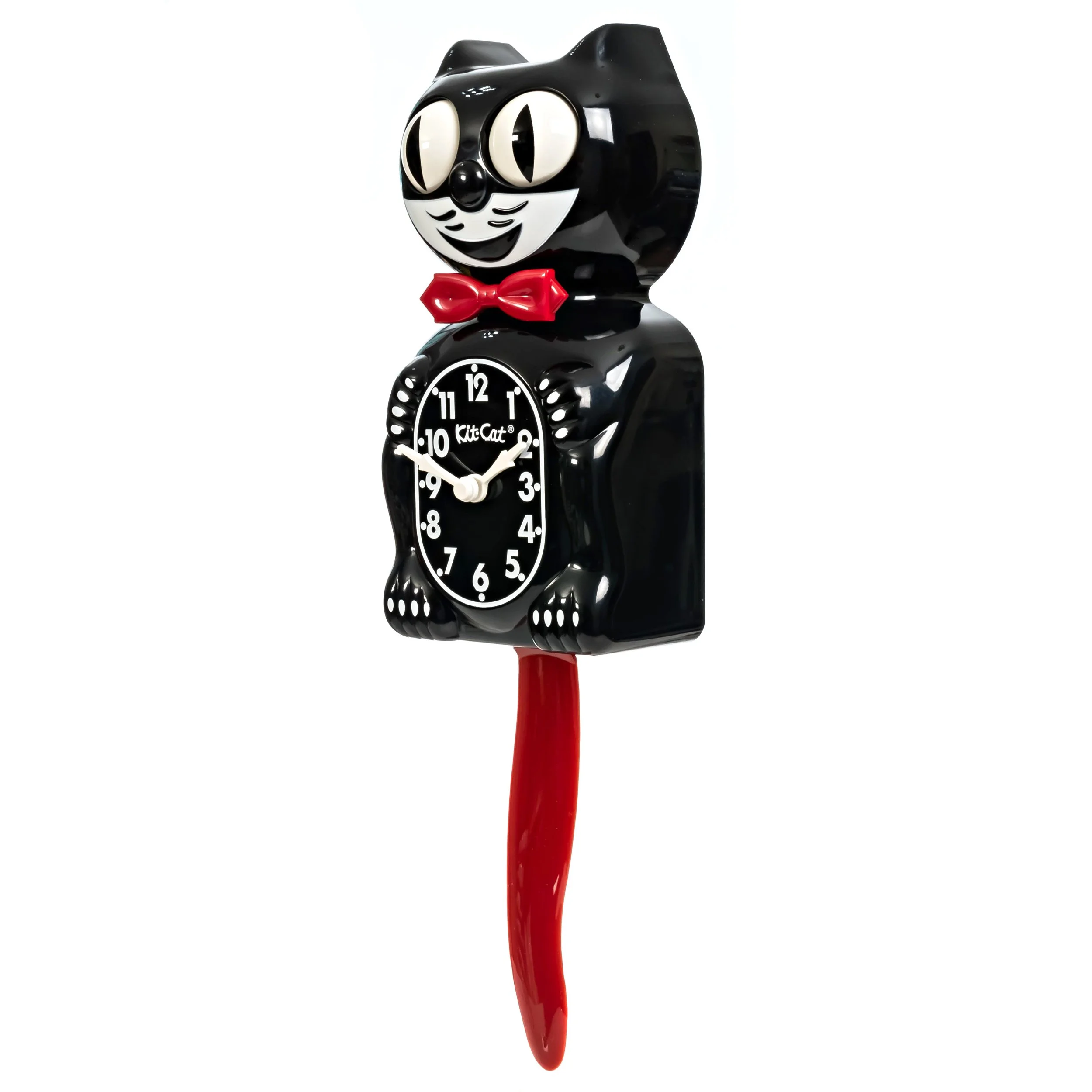 Crimson Royale Kit-Cat Klock in deep crimson red with moving eyes and wagging tail, available at Goosebump Hong Kong.