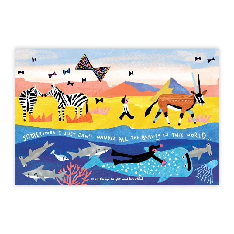 Traveller Beauty illustrated postcard by All Things Bright And Beautiful