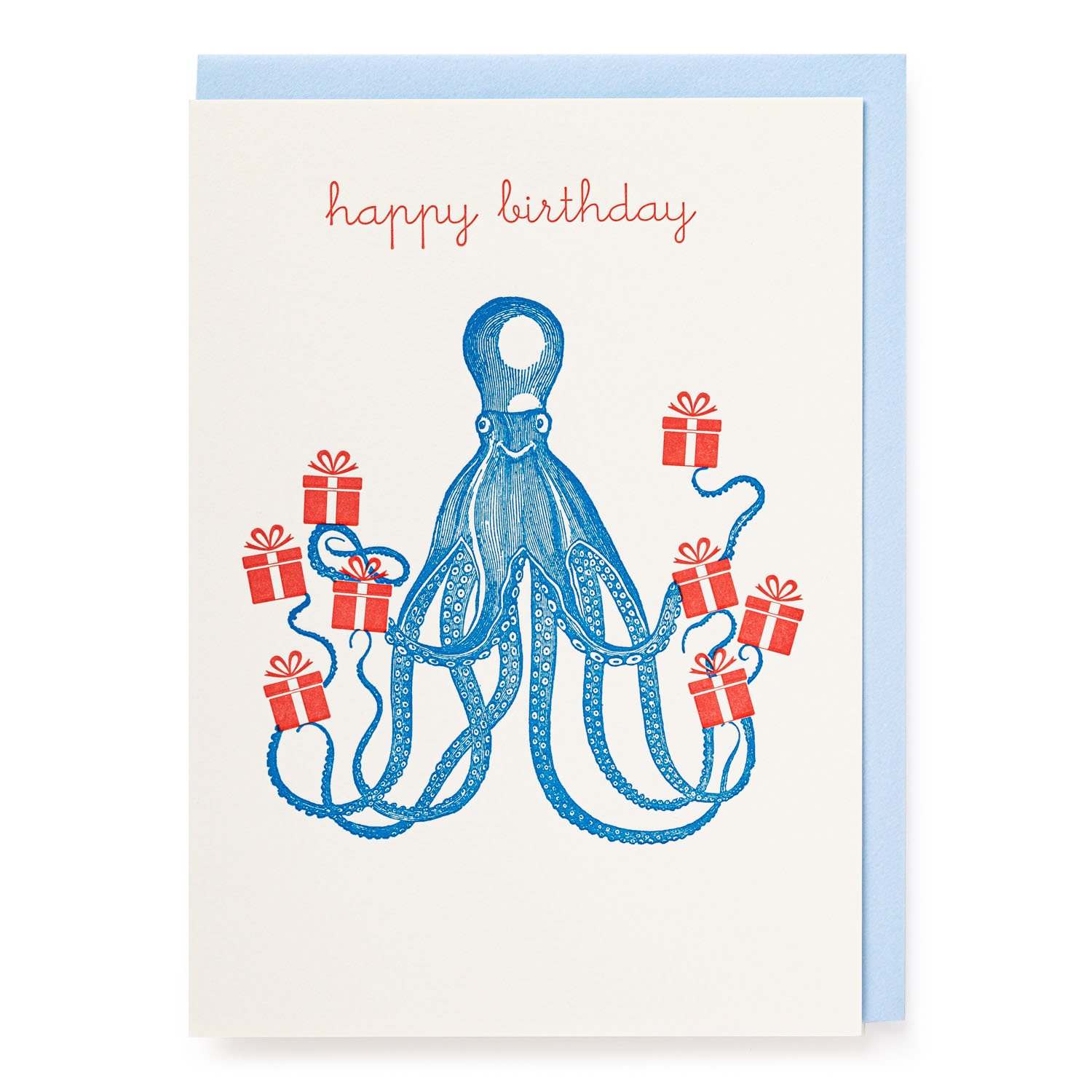 Octopus Birthday Greeting Card by J.Falkner, featuring playful octopus design, available at Goosebump.live in Hong Kong
