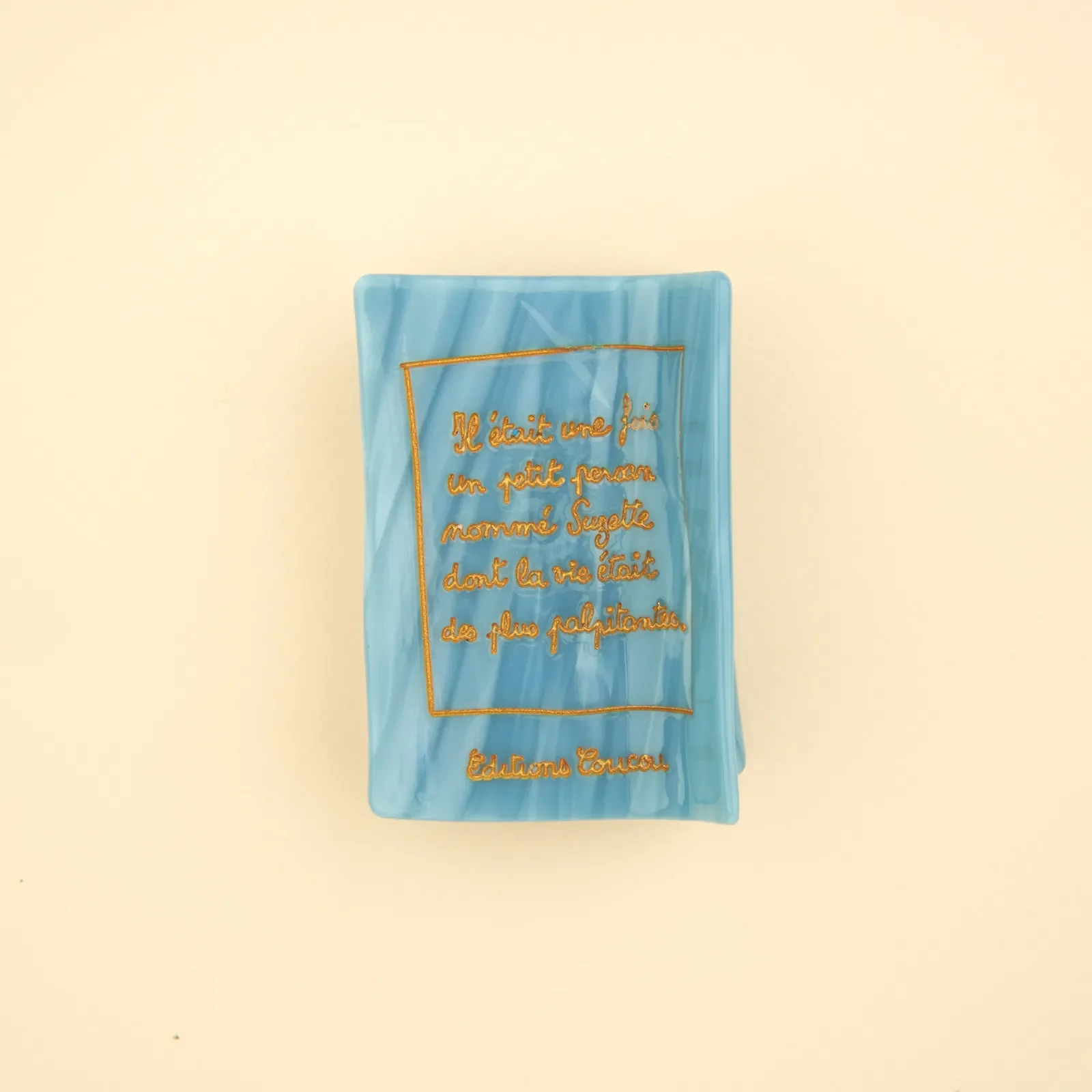 Coucou Suzette Novel Hair Claw in glossy cellulose acetate, a witty book-inspired French hair accessory curated by Goosebump.