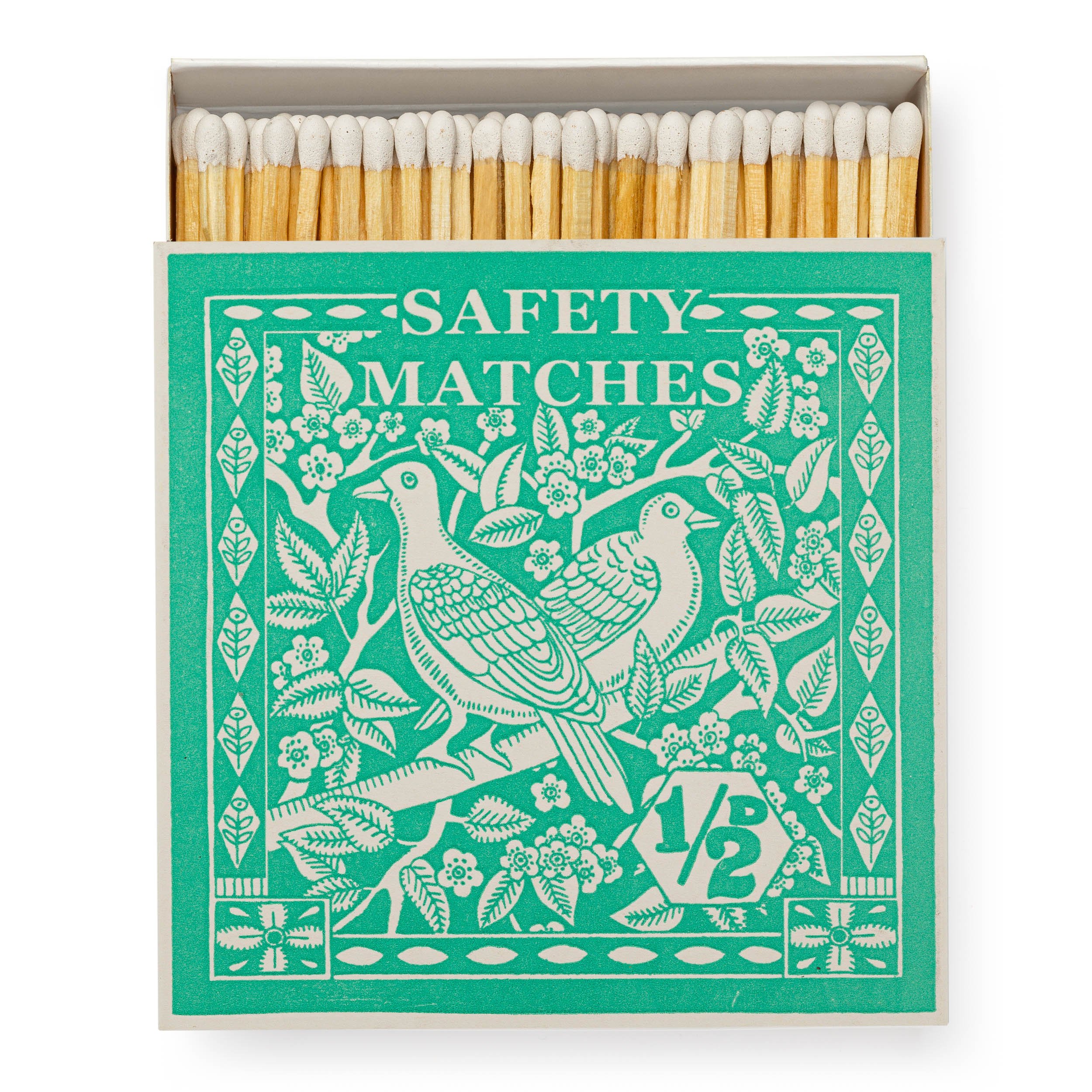 Birdy Stamp Matchbox by Ariane Butto, vintage stamp design, artistic matchbox available at Goosebump.live in Hong Kong.