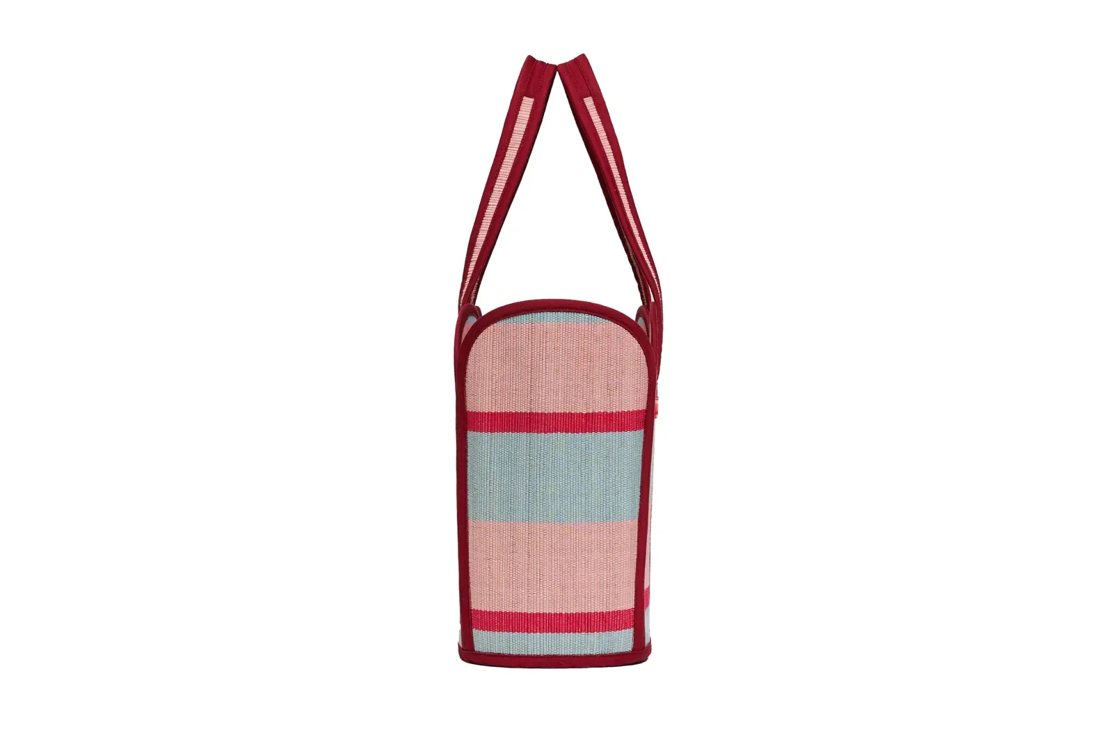 Top view of the Lorna Murray Escape Vacation Tote showing the spacious interior, scalloped edge and side pockets.