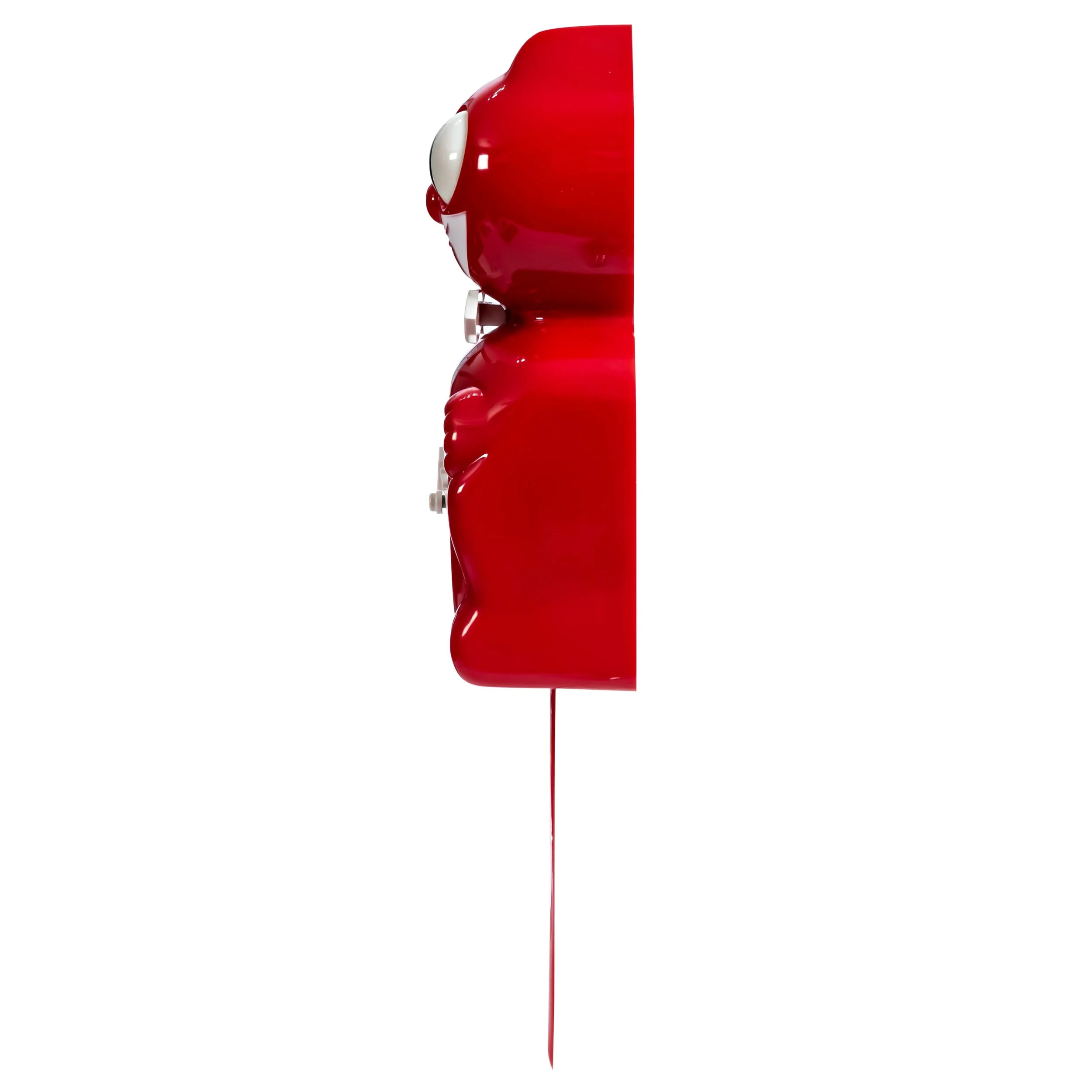 Classic Red Kit-Cat Klock in glossy red with white details, moving eyes and wagging tail, available at Goosebump Hong Kong.