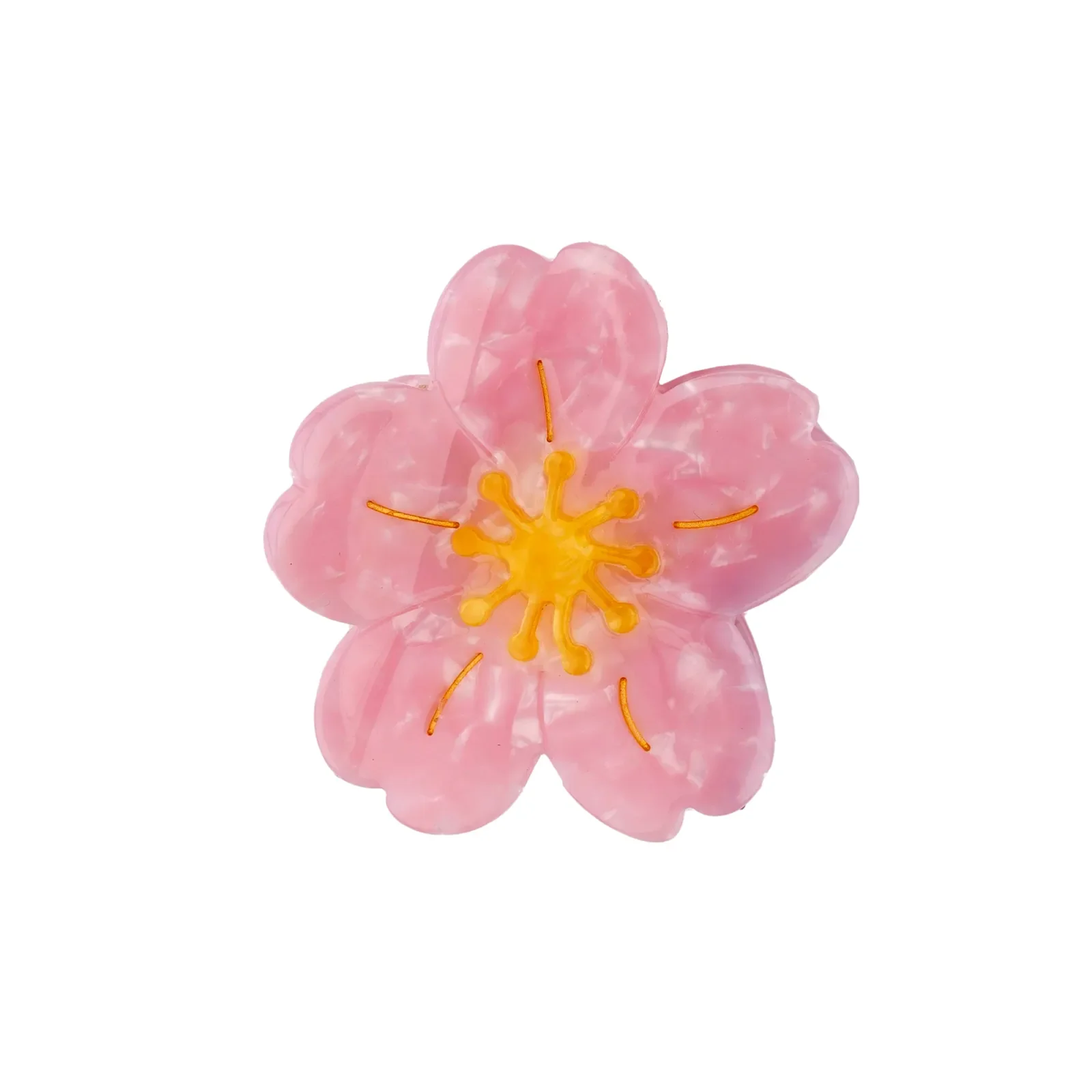 Coucou Suzette Sakura Hair Claw in glossy cellulose acetate, a delicate French flower hair accessory curated by Goosebump.