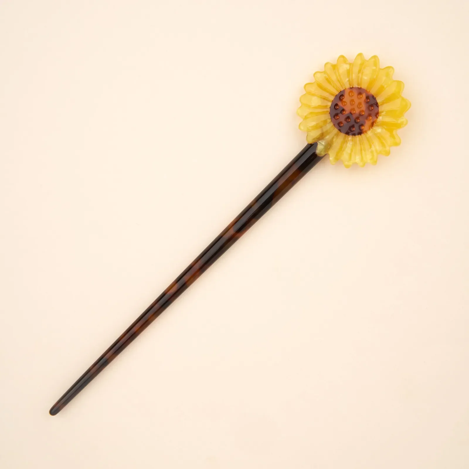 Discover Coucou Suzette Sunflower Hair Stick, a bright French flower hair accessory in glossy cellulose acetate. A thoughtful little gift for flower lovers, curated by Goosebump in Hong Kong.