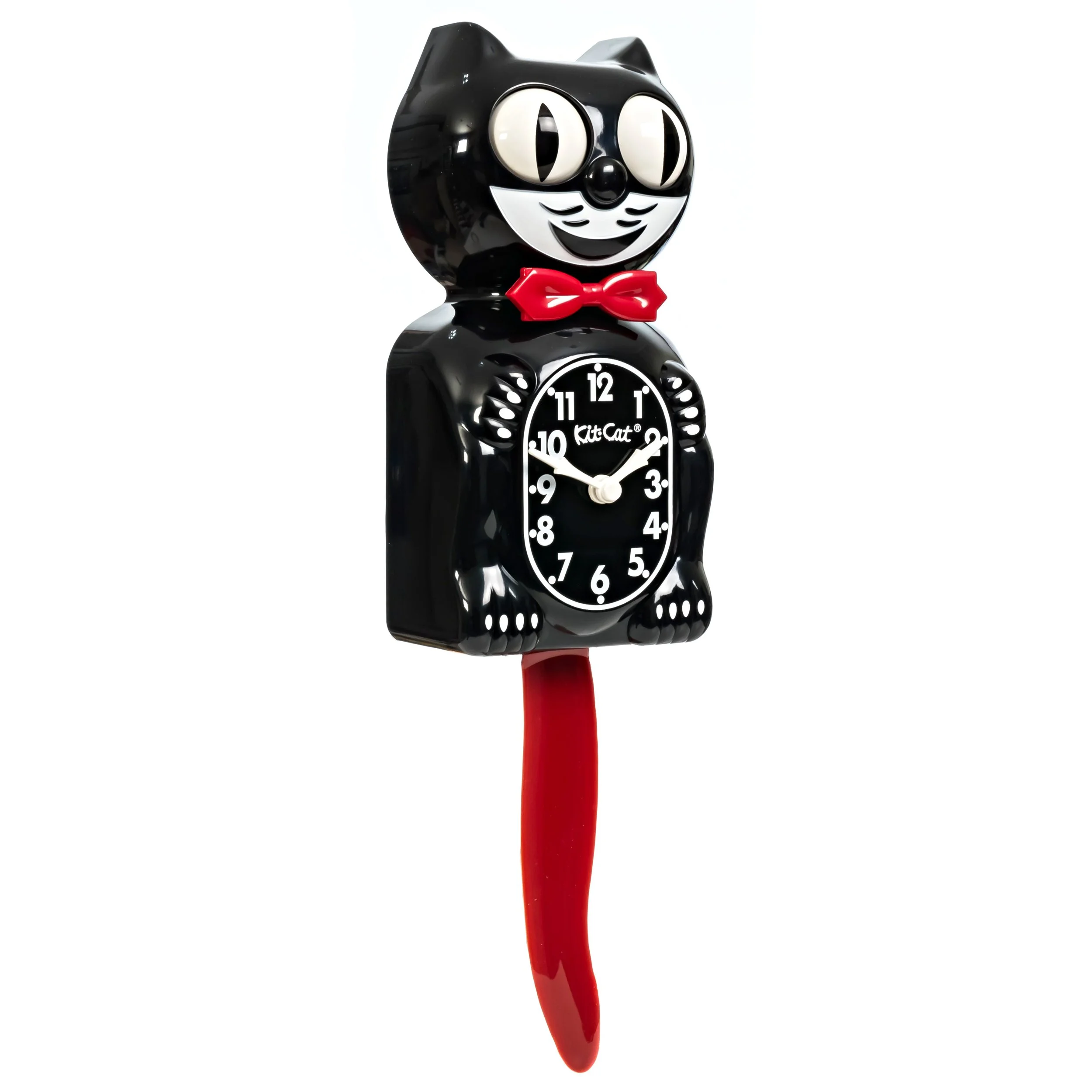 Crimson Royale Kit-Cat Klock in deep crimson red with moving eyes and wagging tail, available at Goosebump Hong Kong.
