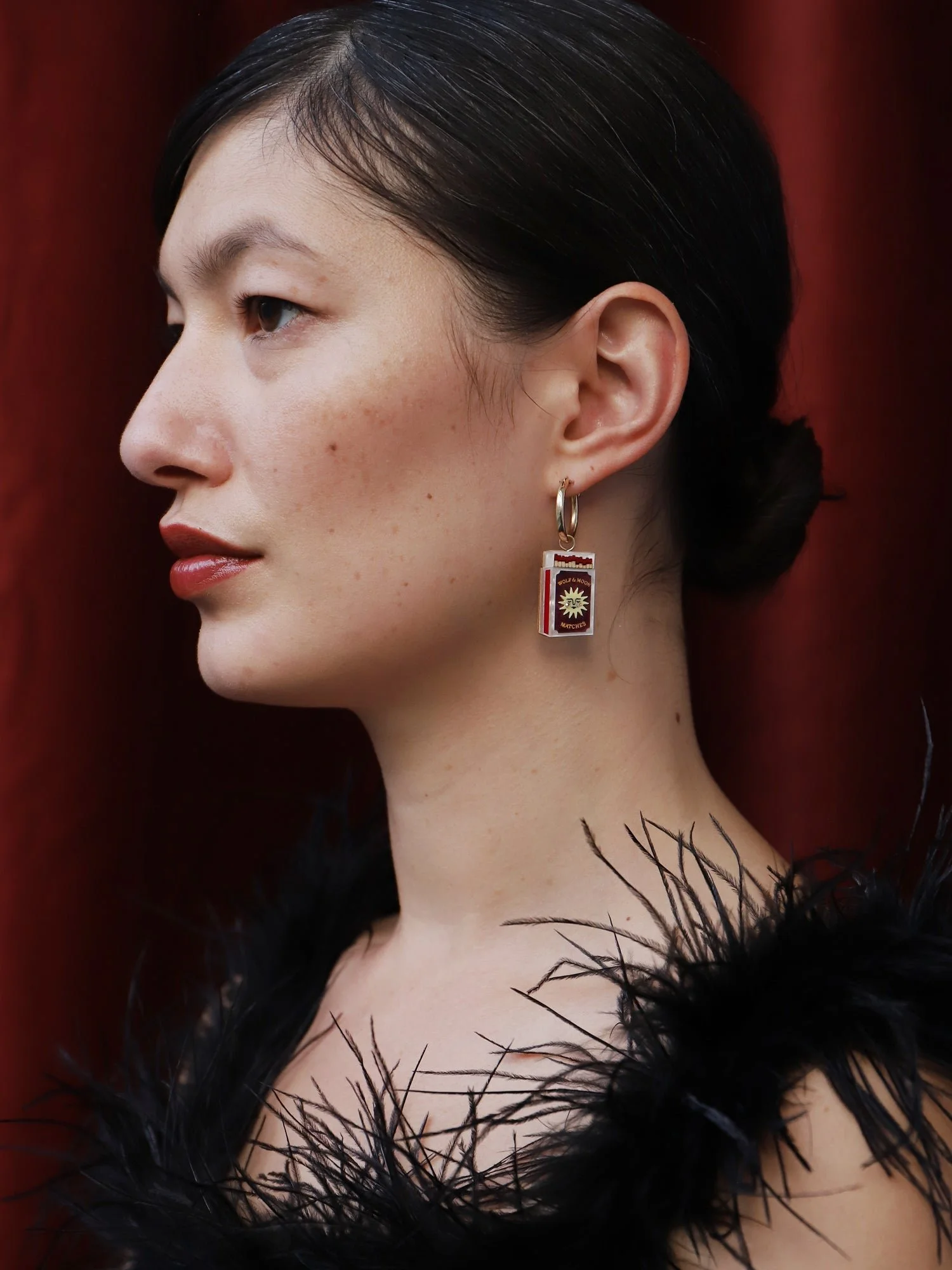 WOLF & MOON | 耳環 | 盒子圈環
