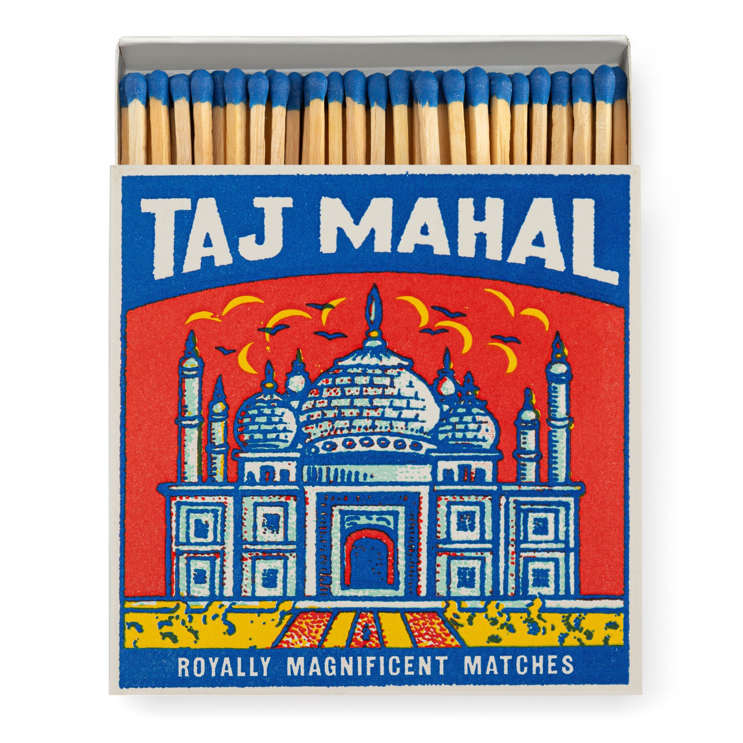 Taj Mahal Matchbox, vintage-inspired design, artistic matchbox available at Goosebump.live in Hong Kong.