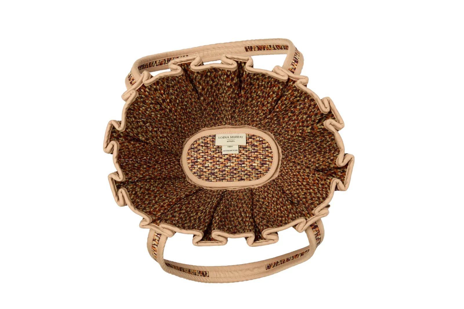 Interior base of the Lorna Murray Dawn Mini Tropez Tote Bag showing the reinforced woven construction.