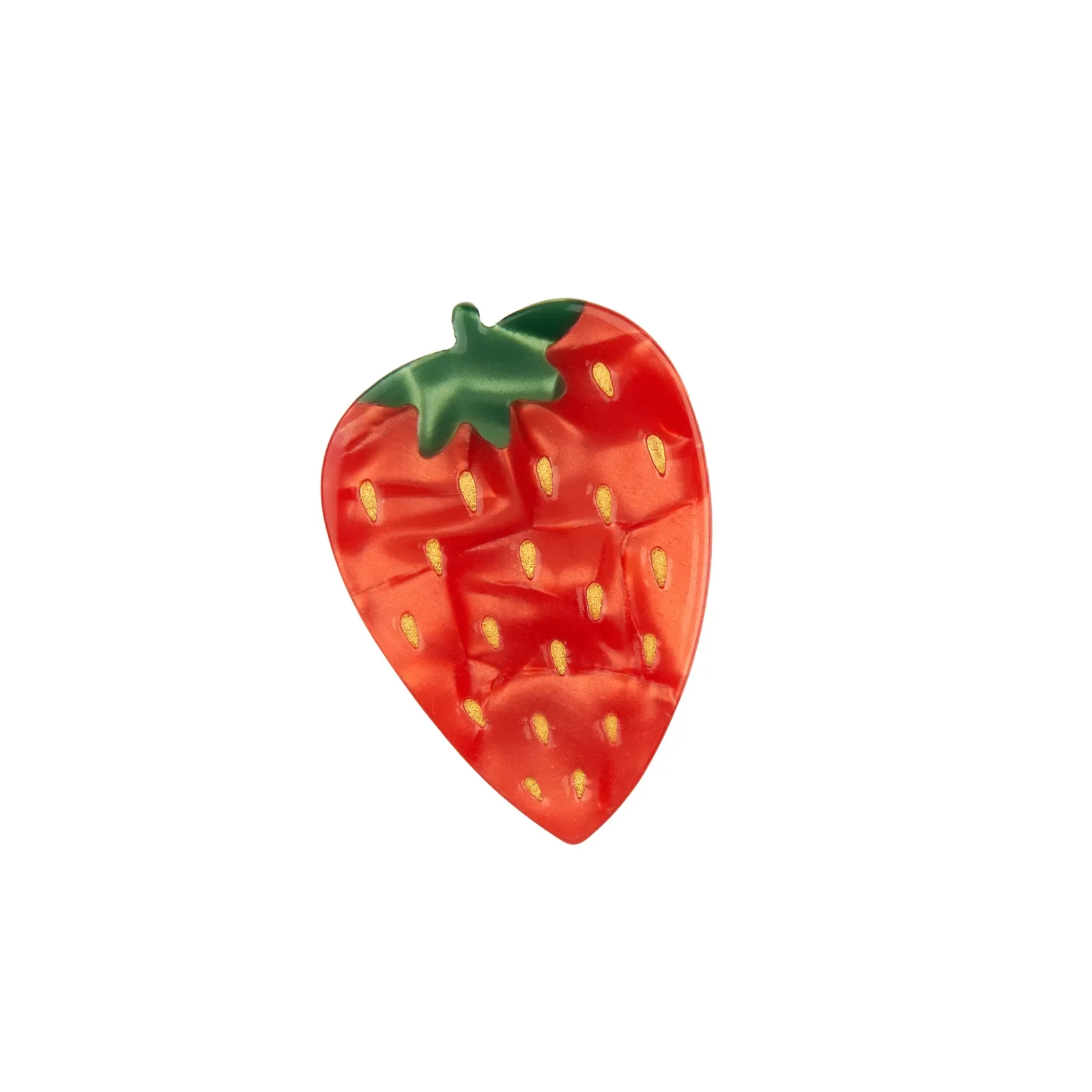 Coucou Suzette Strawberry Barrette in glossy cellulose acetate, a playful French fruit-inspired hair clip curated by Goosebump.