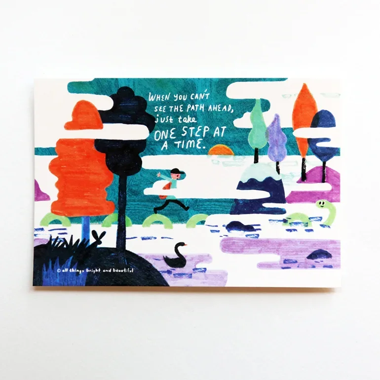Traveller Fog illustrated postcard by All Things Bright And Beautiful