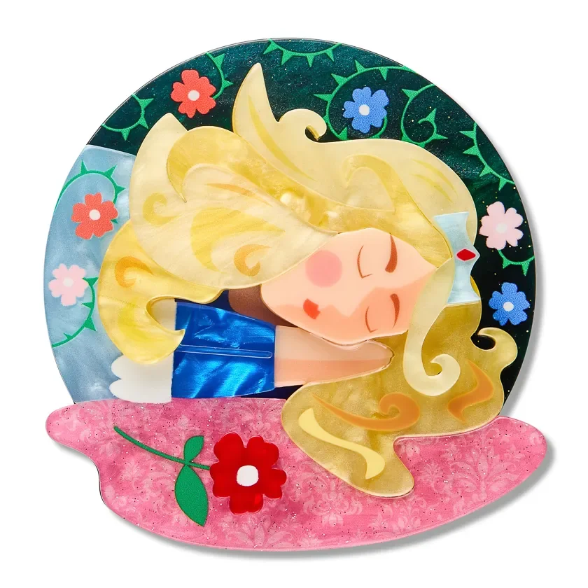 Erstwilder Beauty Sleep Brooch from the Pete Cromer Fairy Tales Part 2 collection, a colourful sleepy fairytale resin brooch for thoughtful gifting.