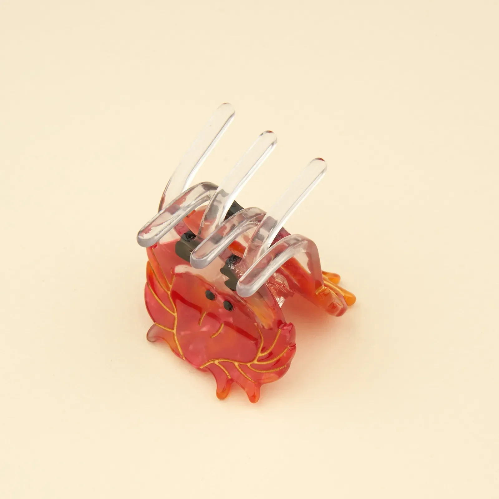 Coucou Suzette Mini Crab Hair Claw in glossy cellulose acetate, a quirky sea-inspired French hair accessory curated by Goosebump.