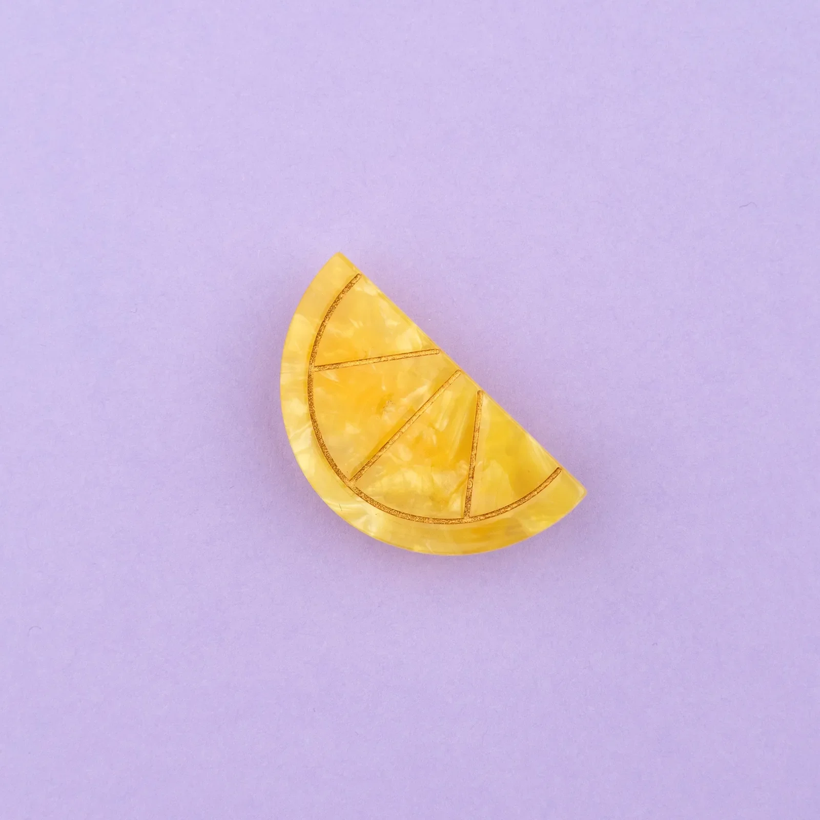 Coucou Suzette Lemon Barrette in glossy cellulose acetate, a playful French fruit-inspired hair clip curated by Goosebump.