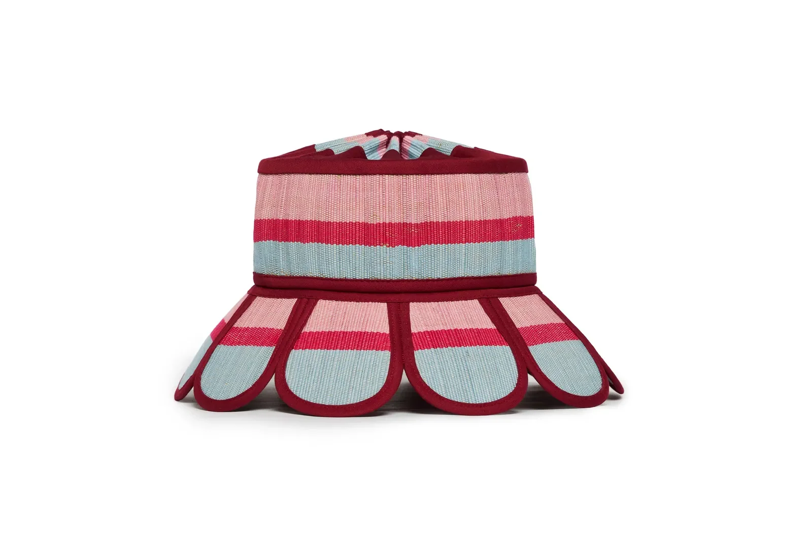Lorna Murray Escape Luxe Manhattan Hat front view in handwoven natural grass fibres with a wide brim and cotton-blend trim.