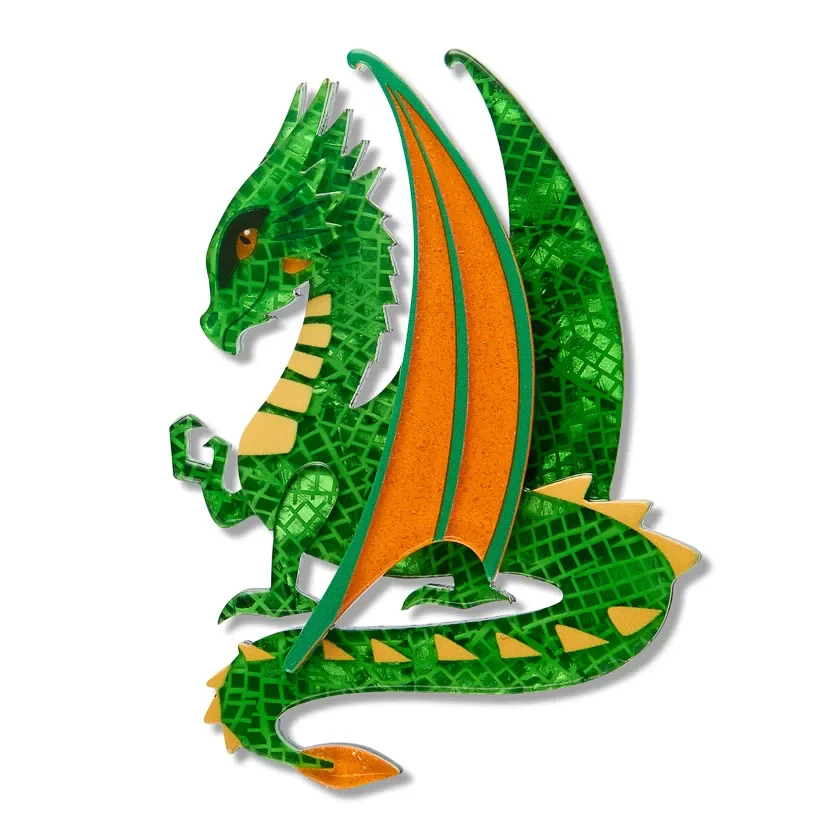 Erstwilder Impressive Scale Brooch from the Pete Cromer Fairy Tales Part 2 collection, a colourful dragon-inspired resin brooch for thoughtful gifting.