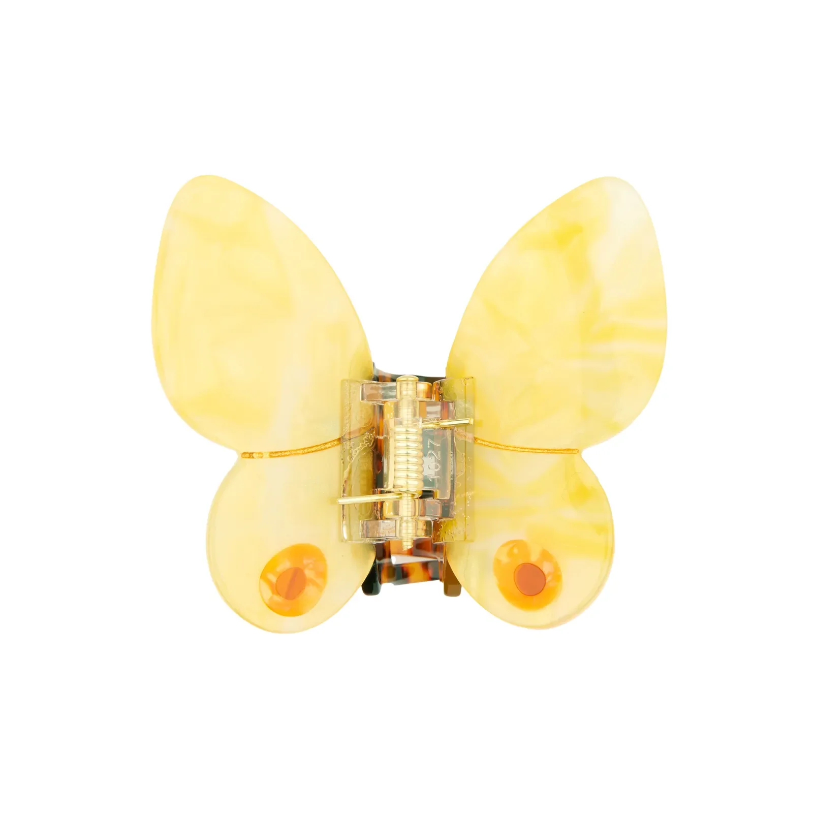 Coucou Suzette Yellow Butterfly Hair Claw in glossy cellulose acetate, a cheerful nature-inspired French hair accessory curated by Goosebump.