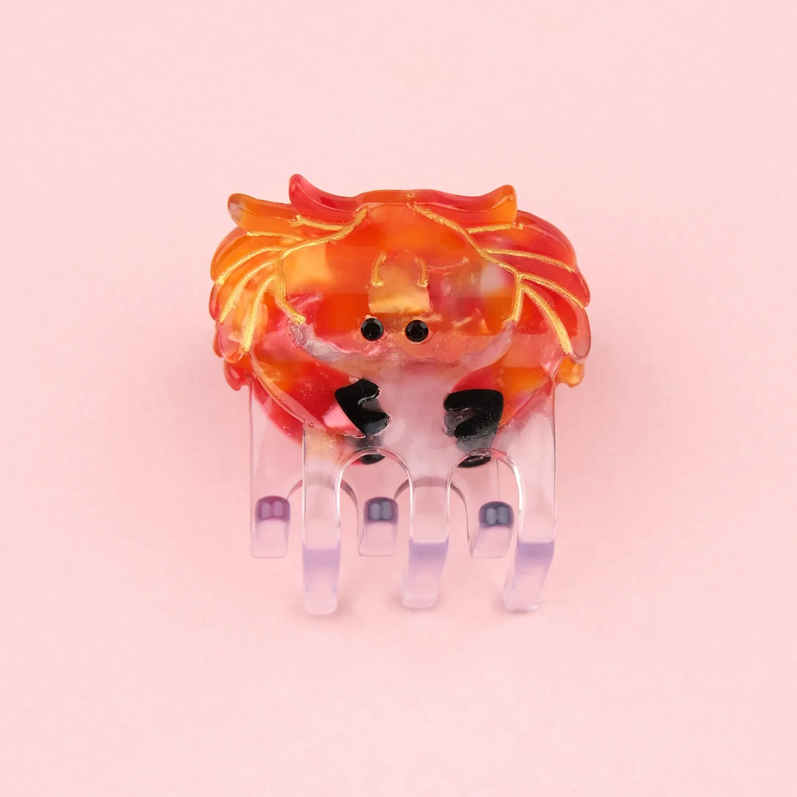 Coucou Suzette Mini Crab Hair Claw in glossy cellulose acetate, a quirky sea-inspired French hair accessory curated by Goosebump.