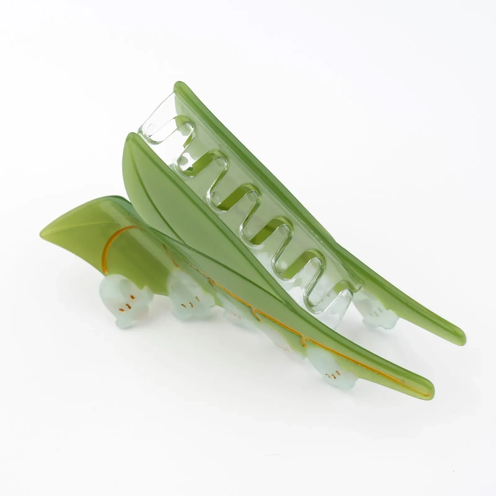 Coucou Suzette Lily of the Valley Hair Claw in glossy cellulose acetate, a delicate French flower hair accessory curated by Goosebump.