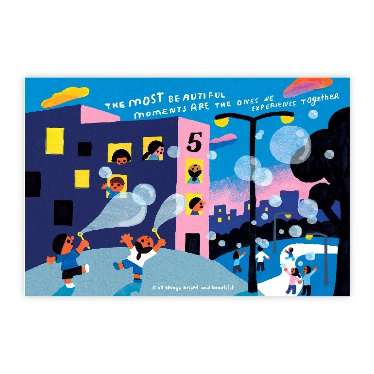 Our City Bubbles illustrated card by All Things Bright And Beautiful
