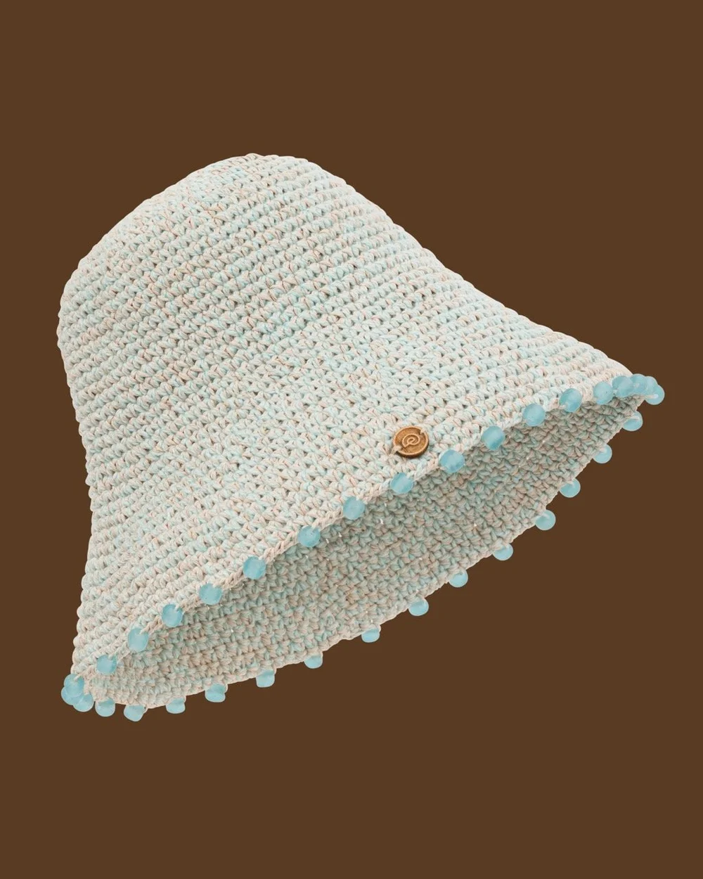 Earth Age Luminescence hand-crocheted Helix hat with glass-beaded brim