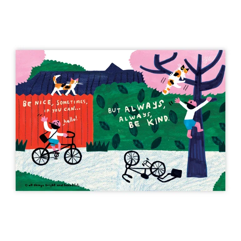 Traveller Kind illustrated postcard by All Things Bright And Beautiful