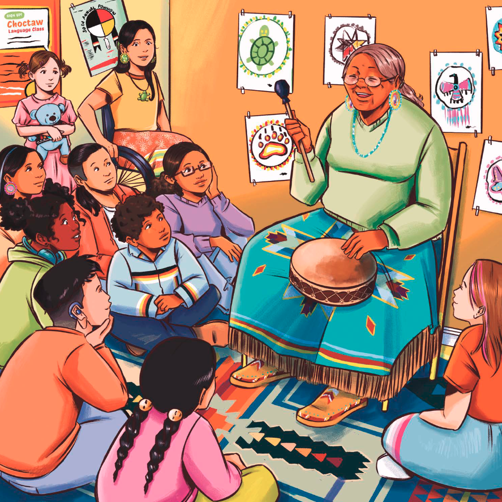 Illustration for Orca Book's "I am Indigenous"