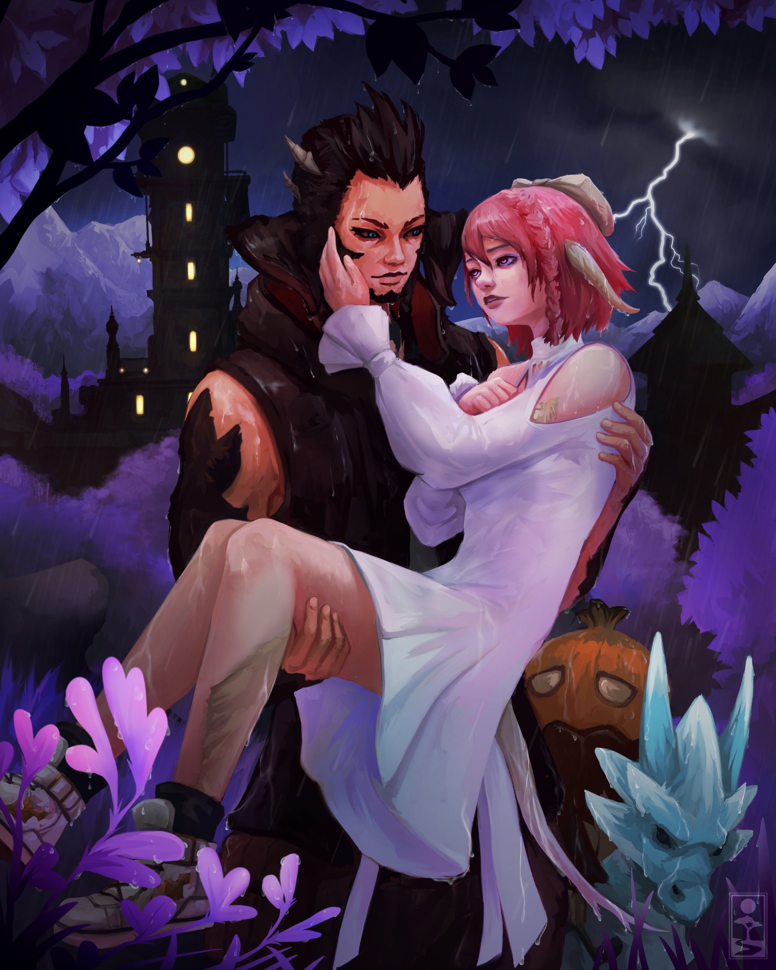 Rainy Lakeland Date - FFXIV