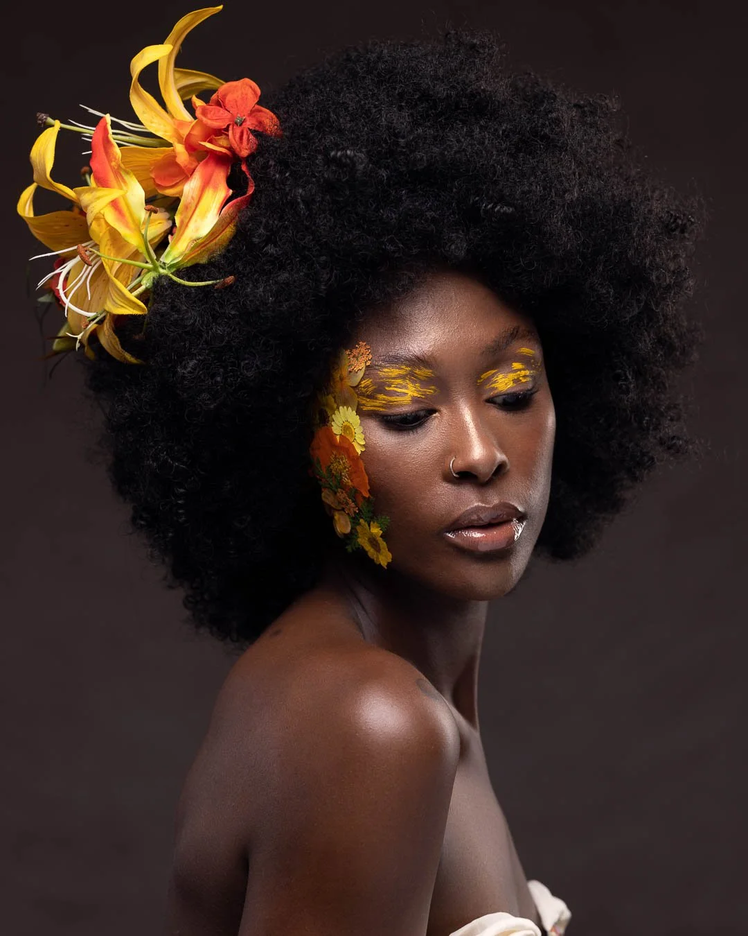 Flower themed summer beauty campaign shot  by Sian T. Photography