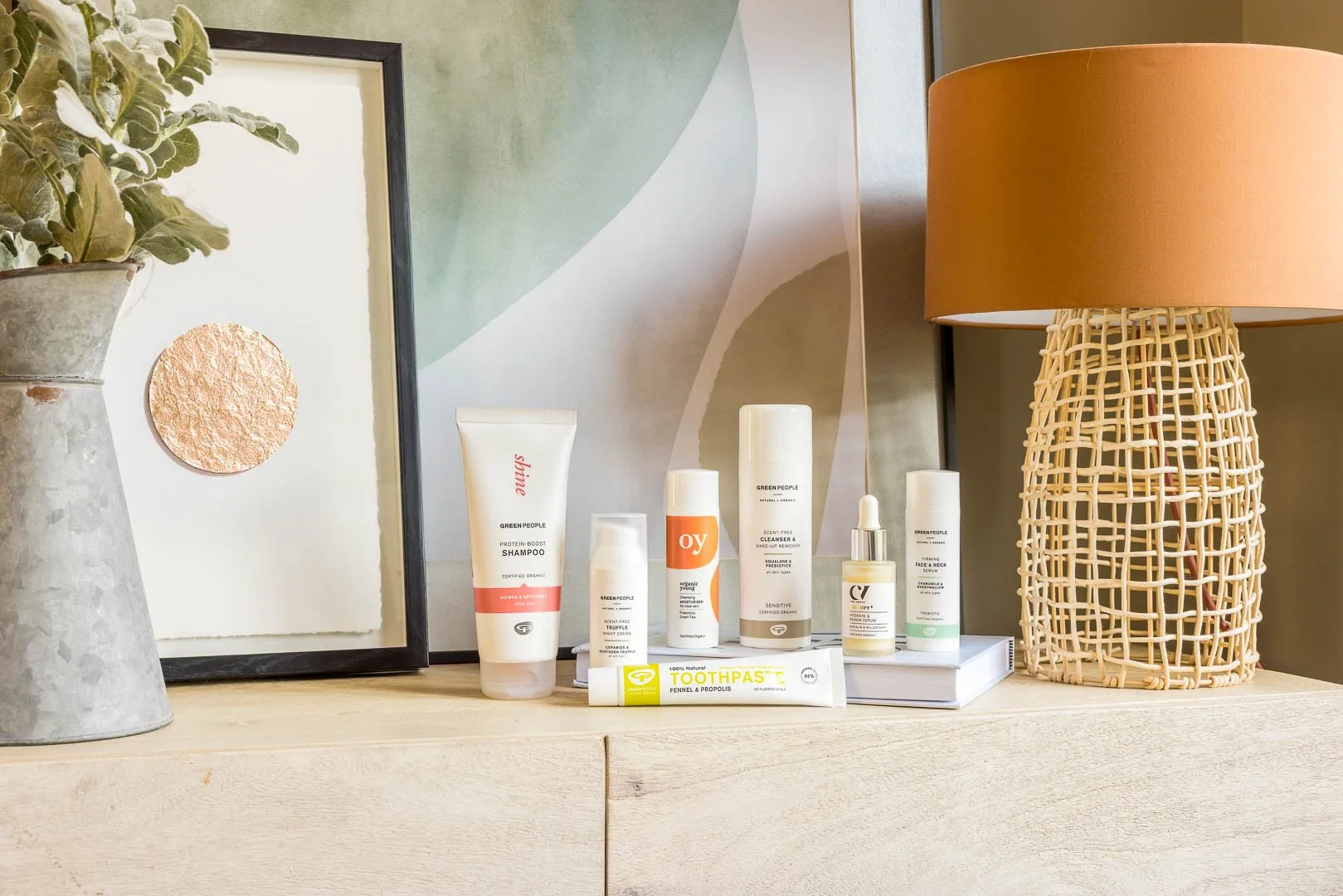 On location lifestyle product range photoshoot for Greenpeople skincare, Horsham, West Sussex