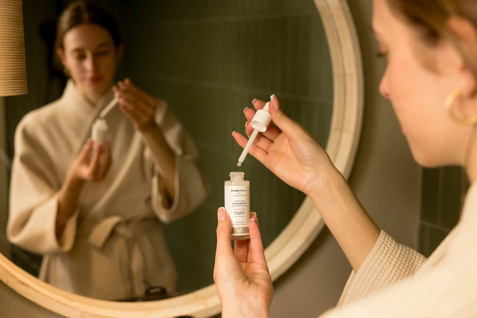 Lifestyle skincare product photography with model for Greenpeople skincare, Horsham, West Sussex