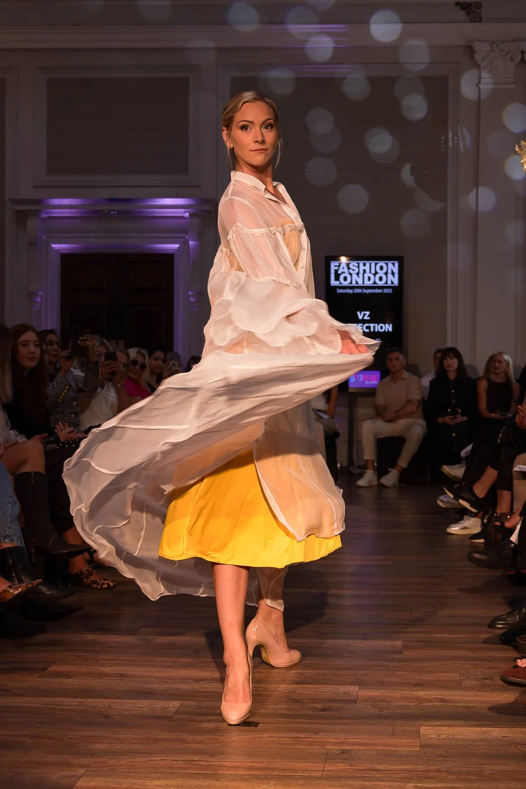 Fashion photography at VZ Perfection couture fashion show at London Fashion Week 2025 by VZ official photographer Sian T. Photography