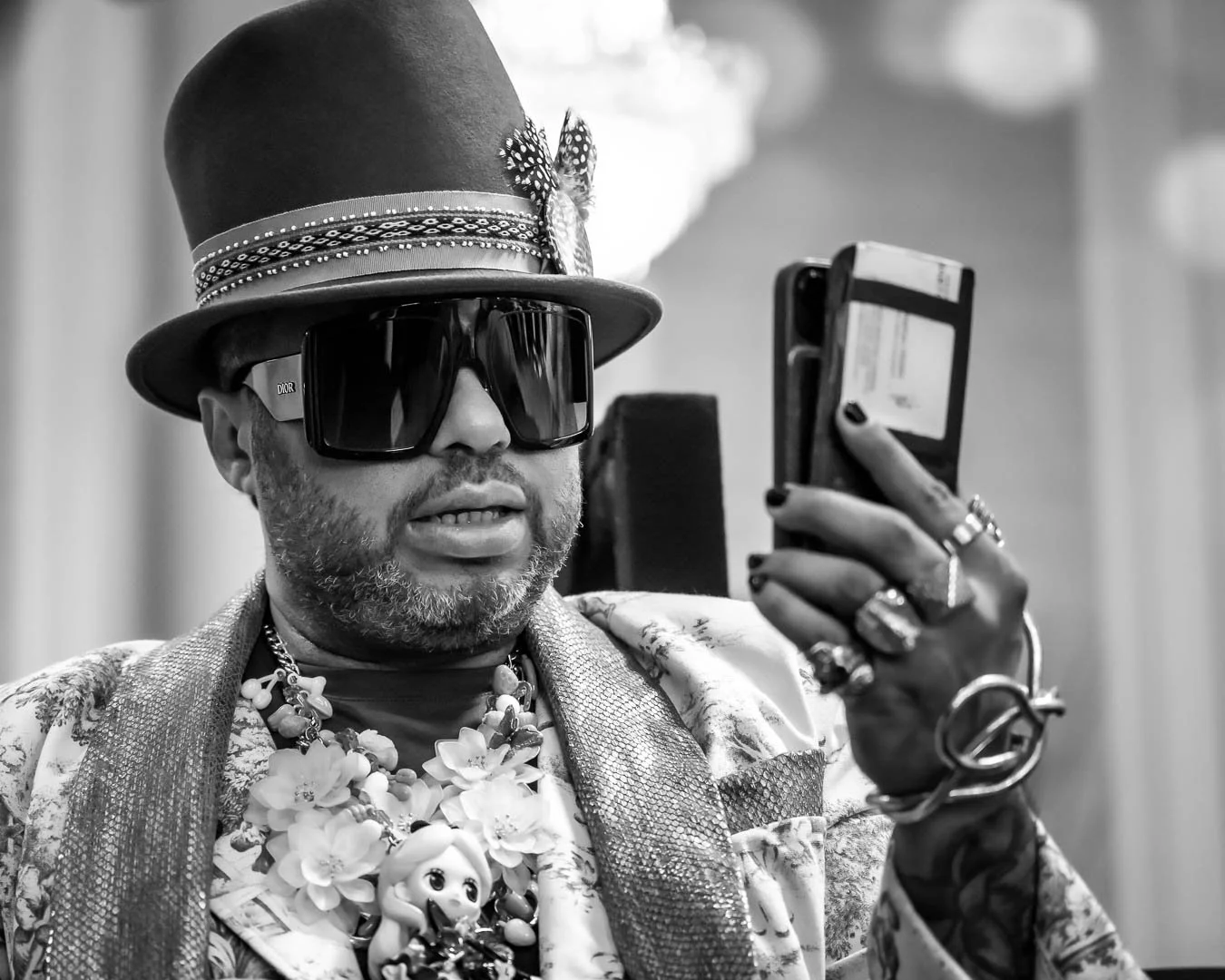 Stylish visitor to the VZ Perfection catwalk show with Fashion London at London Fashion Week 2025 shot by Sian T. Photography