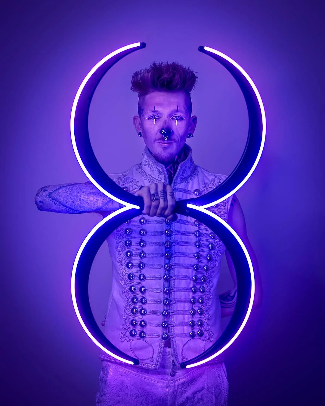 Conor Wolf LED perfomer, Brighton, By Snake, Star & Skull Photography