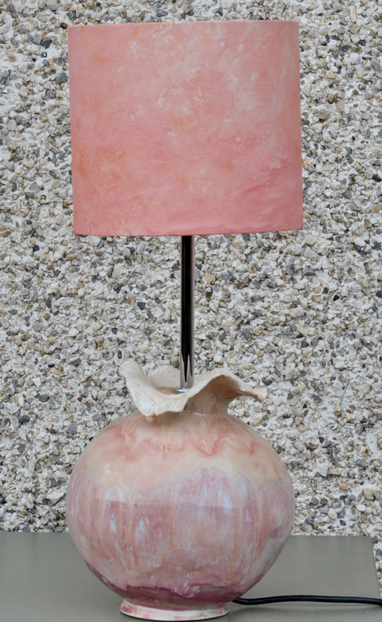 Moon Bowl Lamp with Sculpted Neck