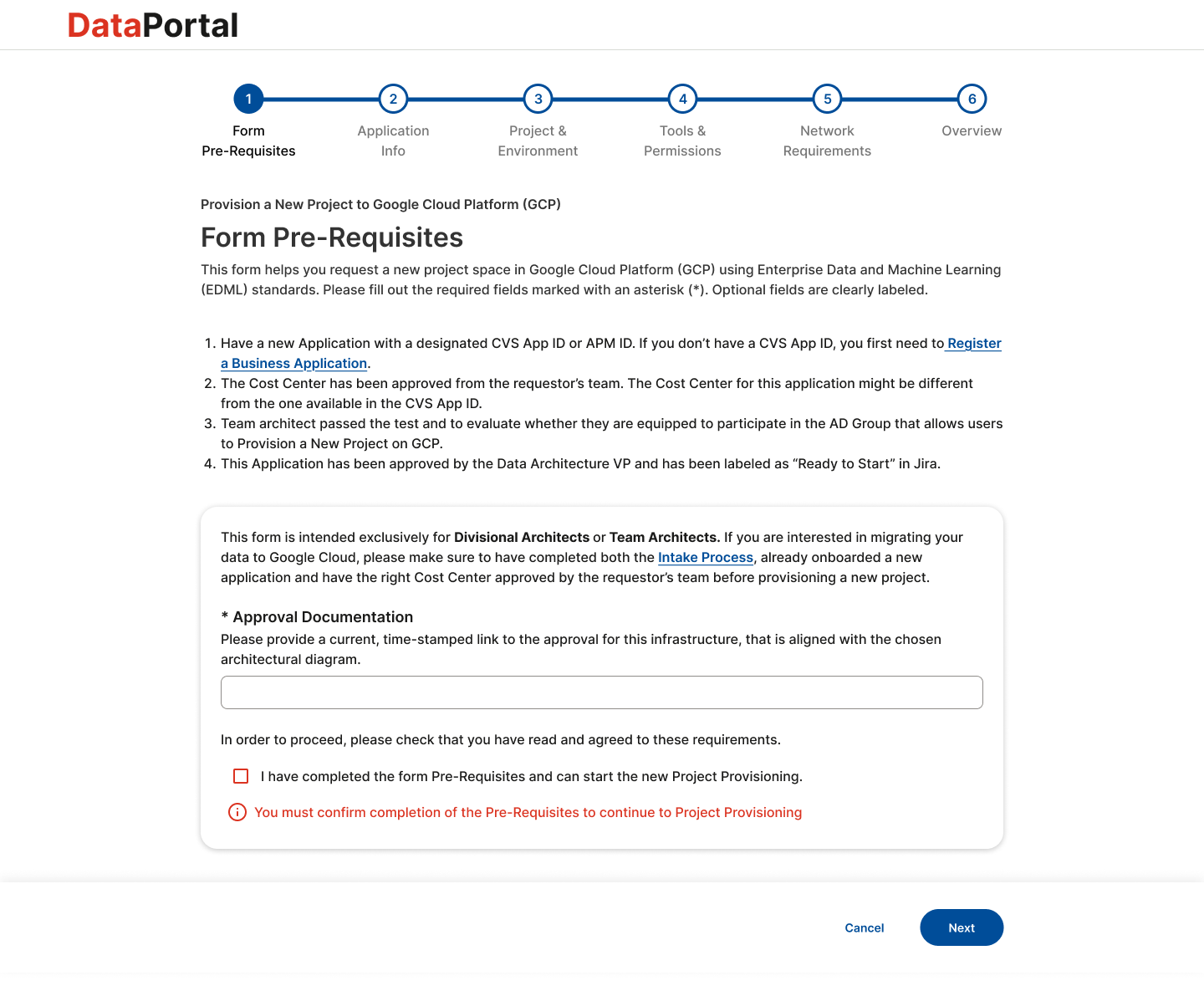 Form Pre-Requisites High-fidelity
