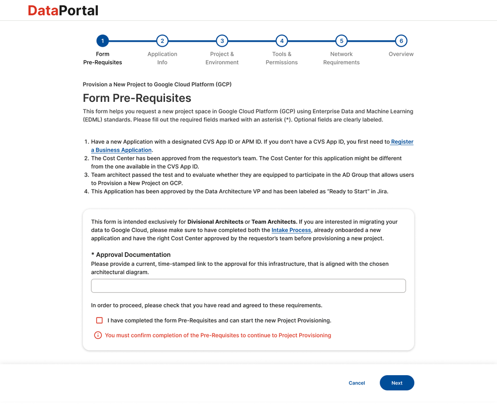 High-fidelity mockup — Form Prerequisites: polished prerequisite screen with embedded Q&A hub and contextual documentation links