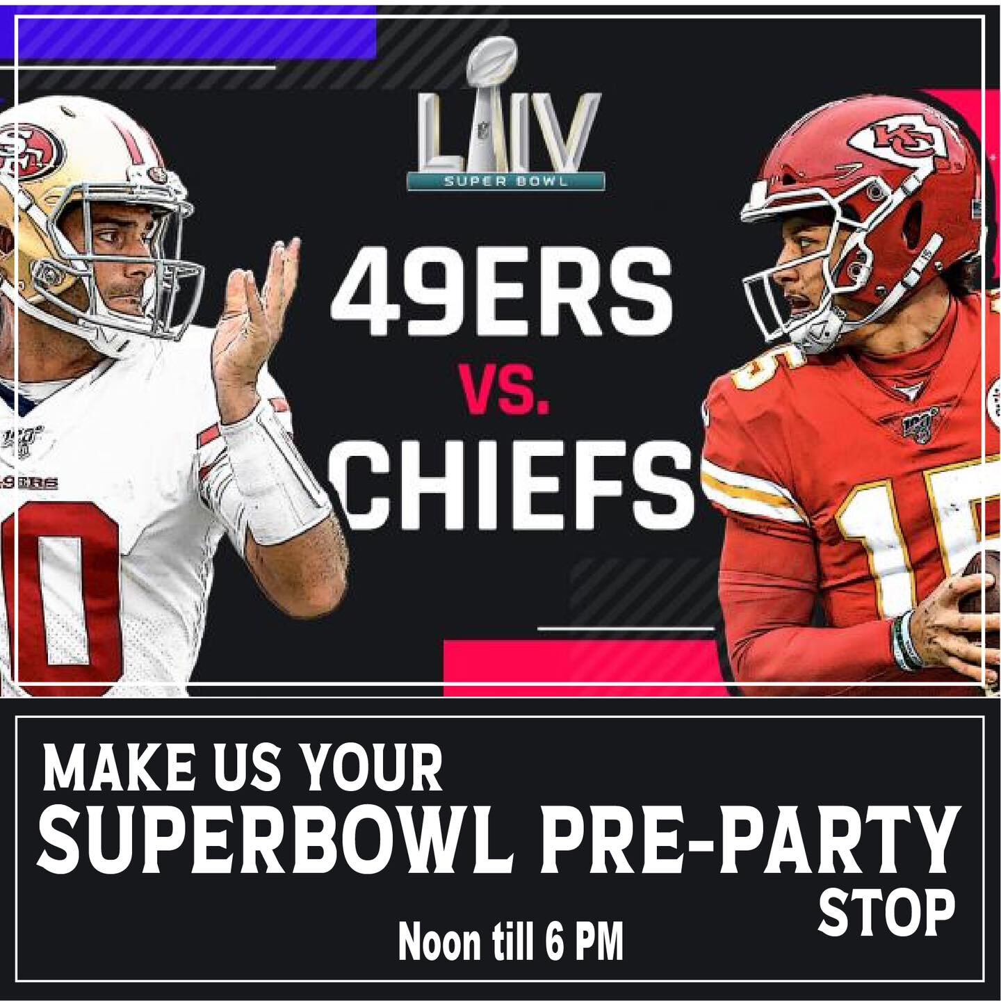 It&rsquo;s Super Bowl Sunday!  Make us your Super Bowl Pre-Party stop.