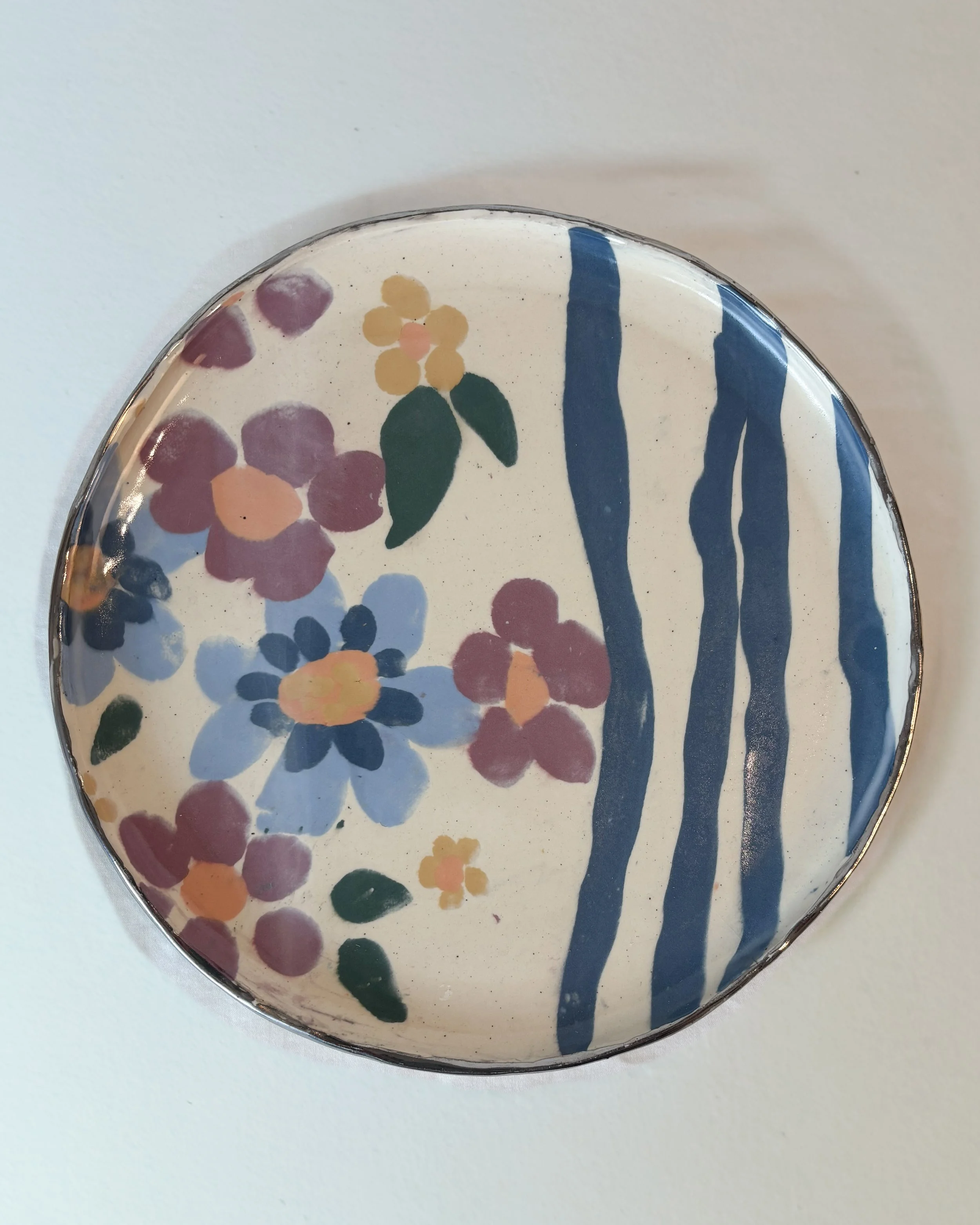 Colored Clay Inlay Floral Plate (SECONDS)