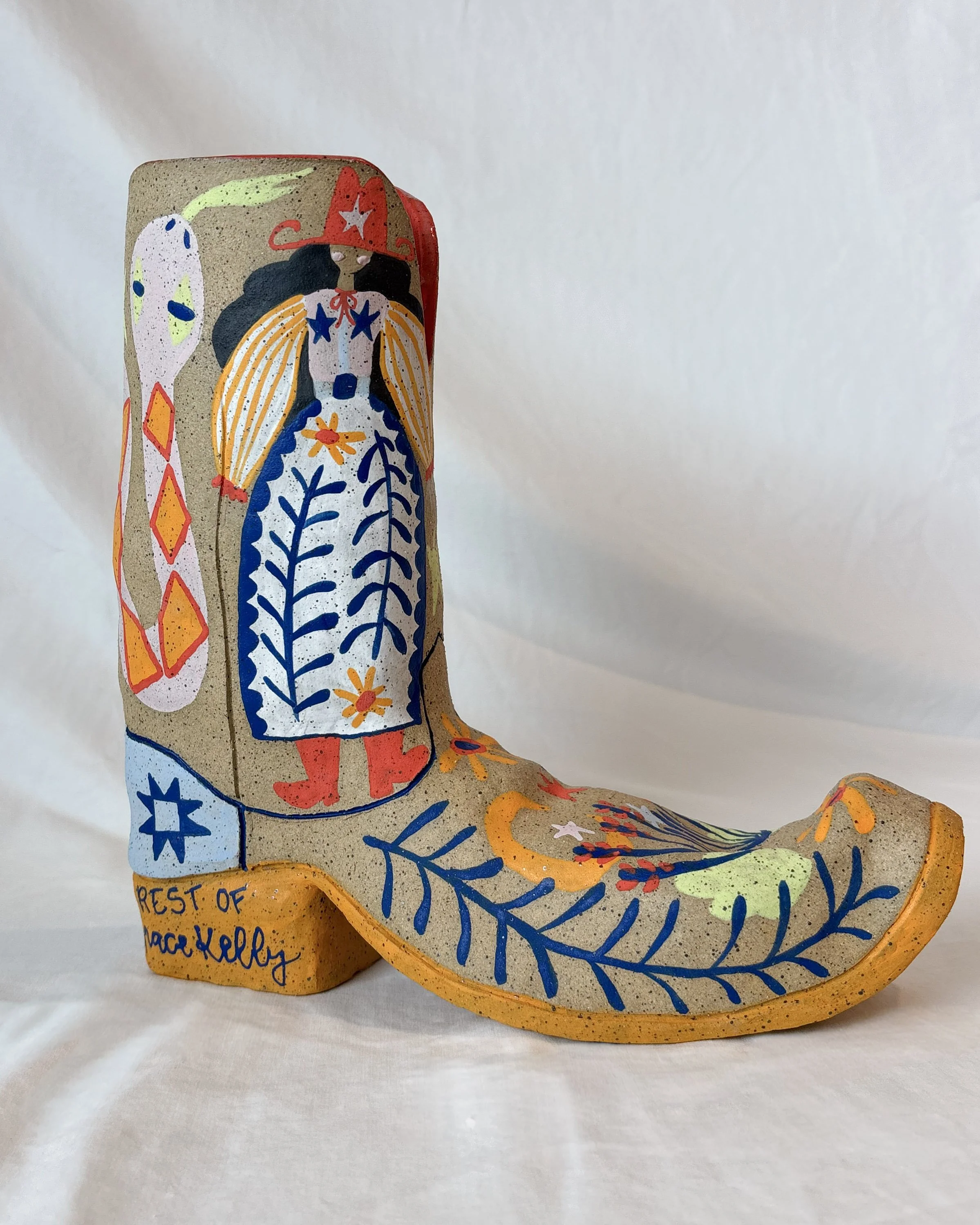 Cowboy Boot Vase