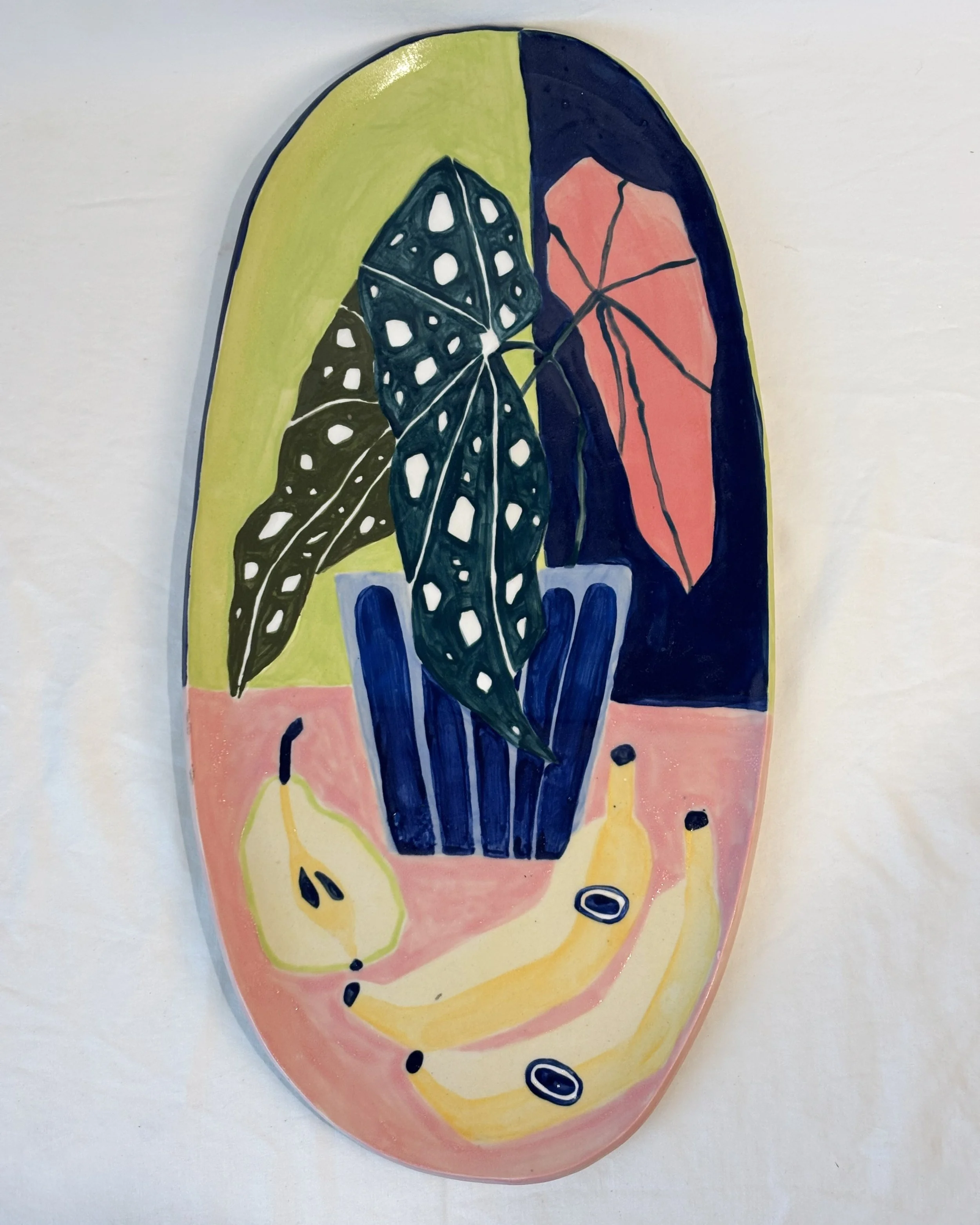 Funky Potted Begonia Platter
