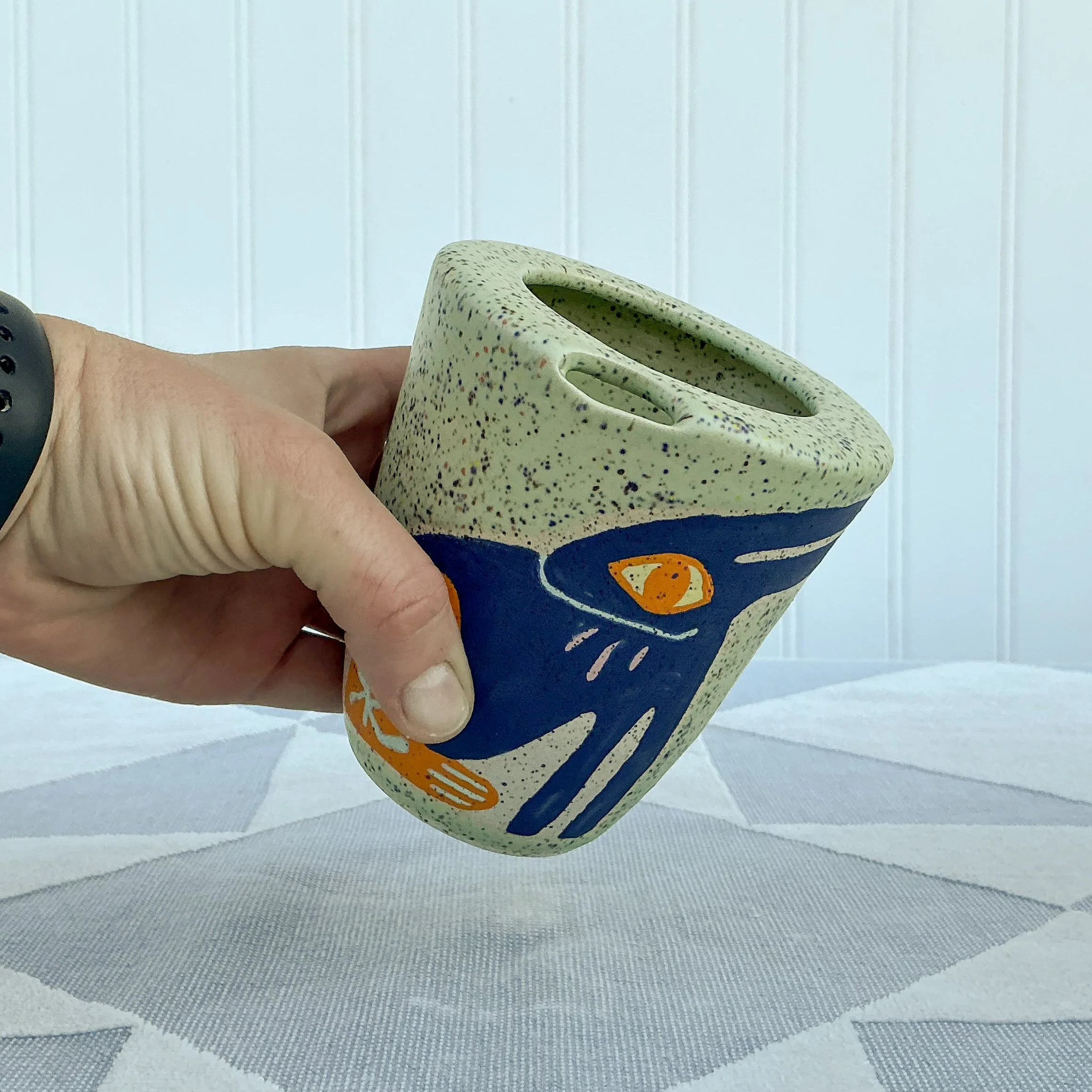 Folk Art Bunny Travel Cup - MINT