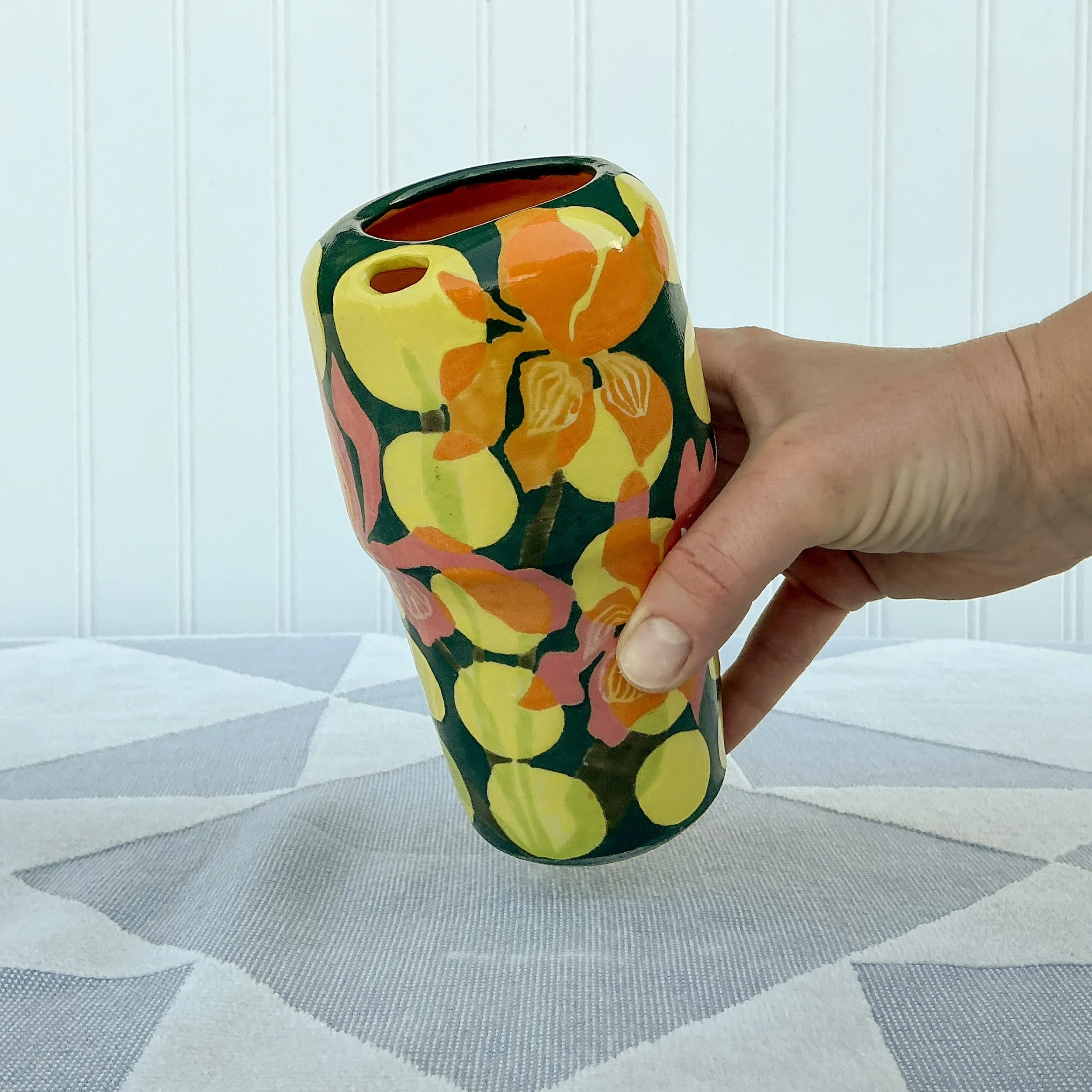 Polka Dot Irises XL Travel Cup
