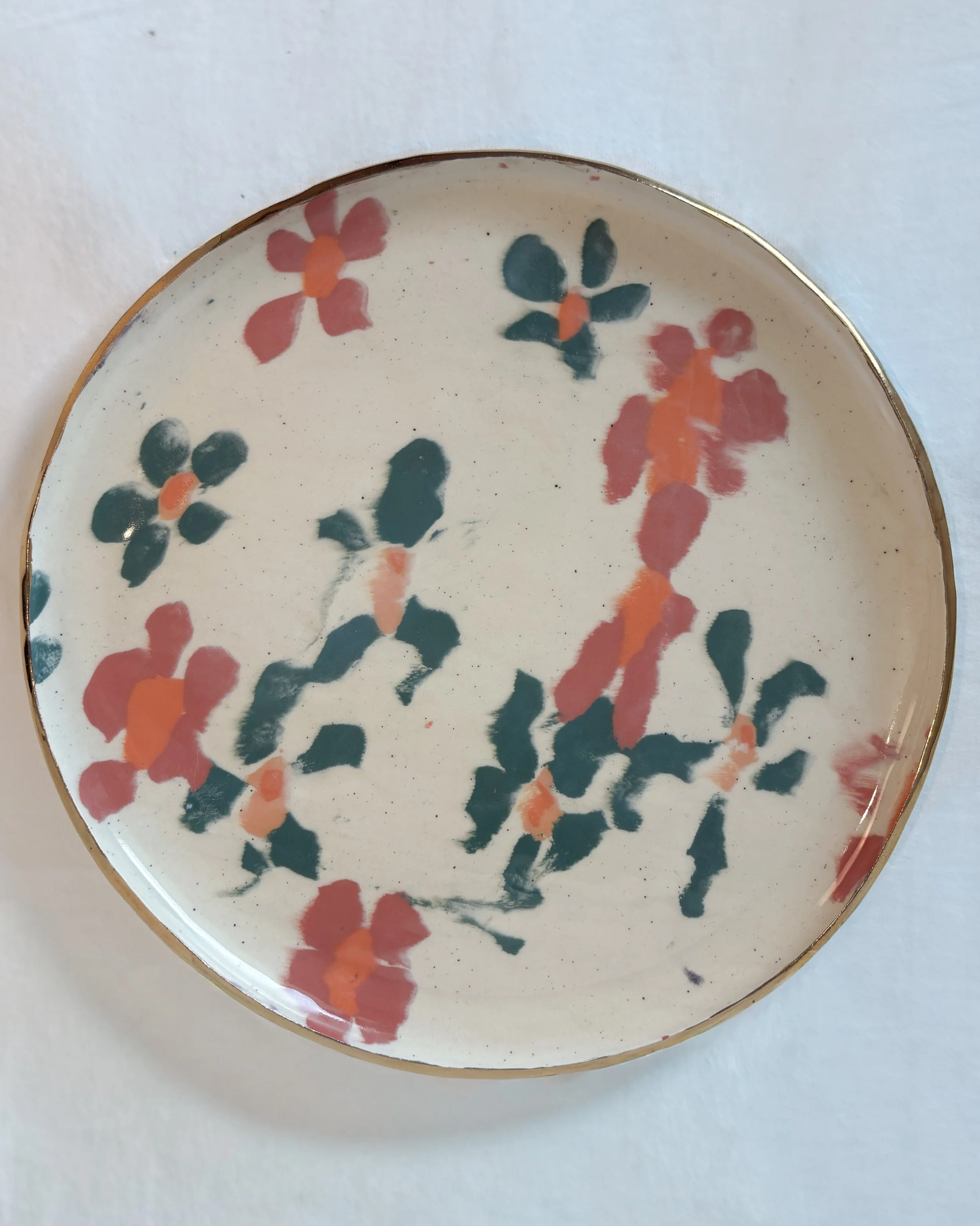 Colored Clay Inlay Floral Plate (SECONDS)