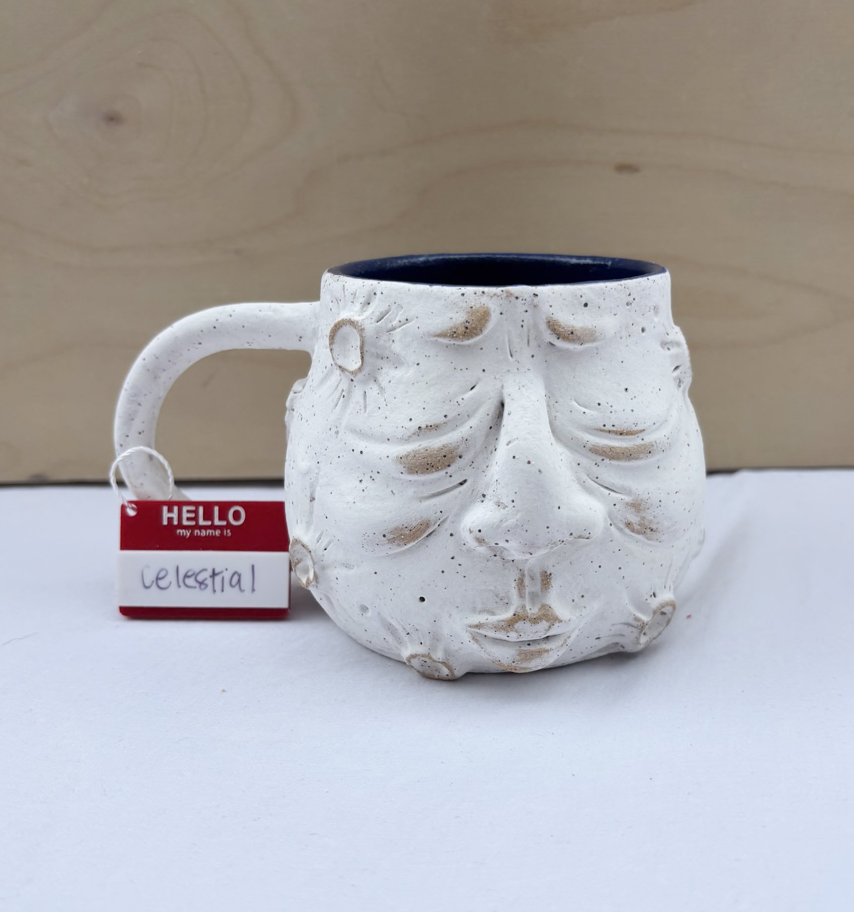 Ceramic Moon Face Mug - Celestial