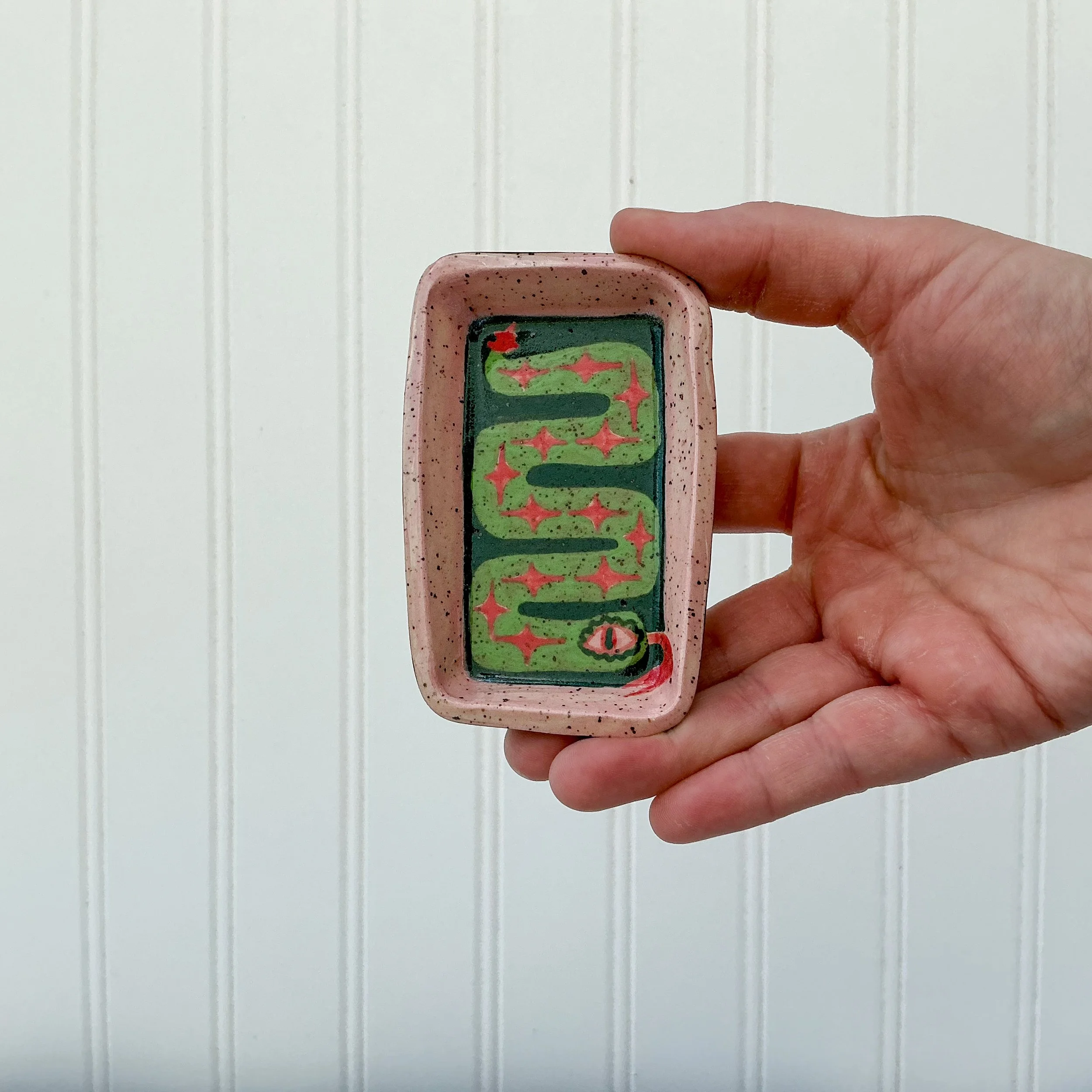 Snake Ring Dish - Green & Pink
