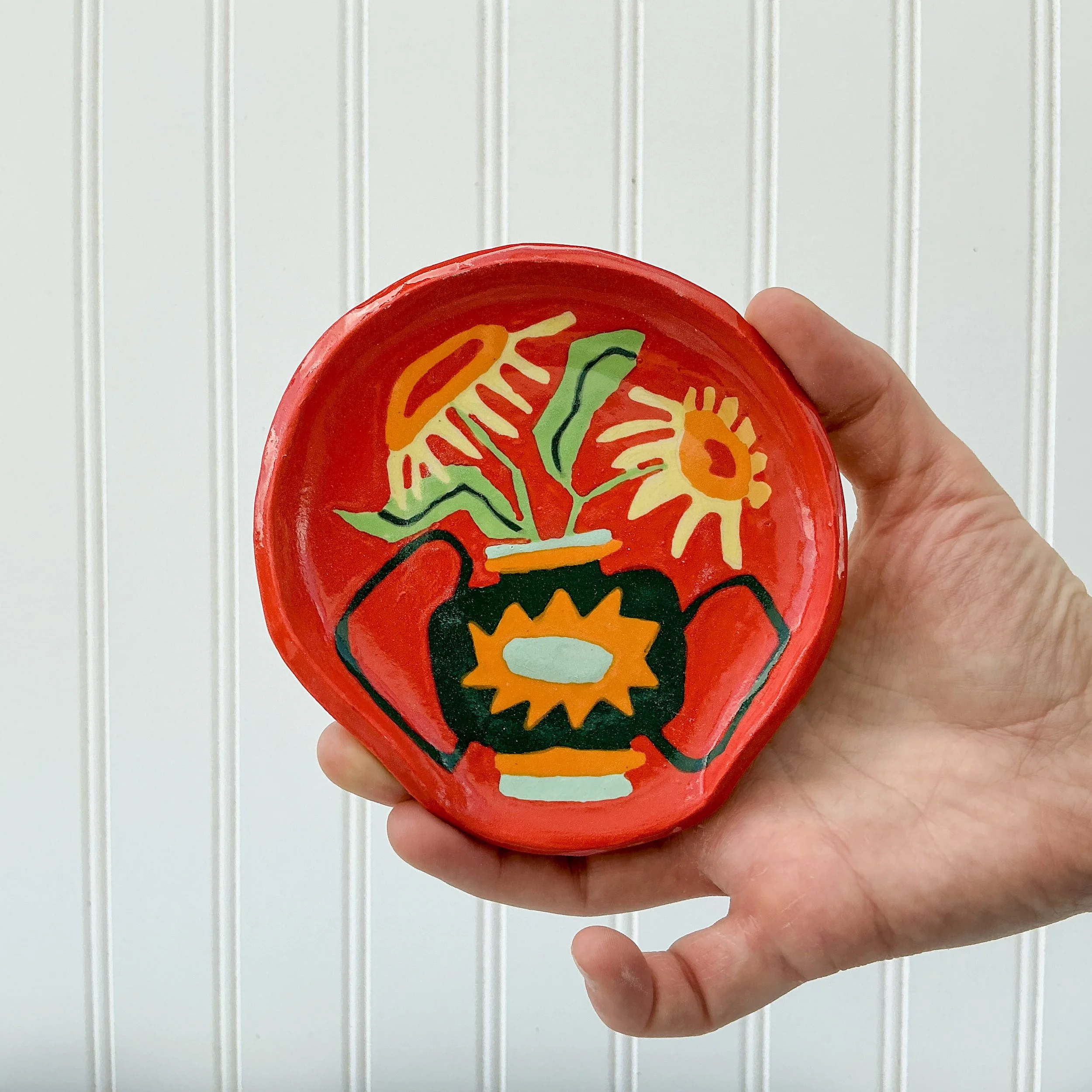 Folk Art Sunflowers Spoon Rest