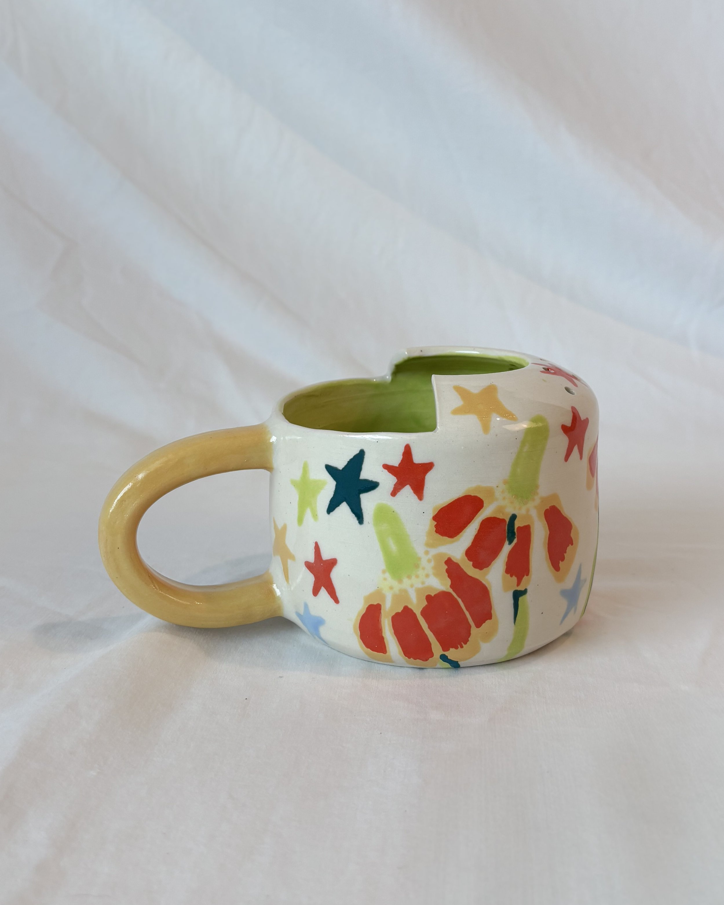 Hand-painted Single Serve Berry Strainer Mug - Mexican Hat