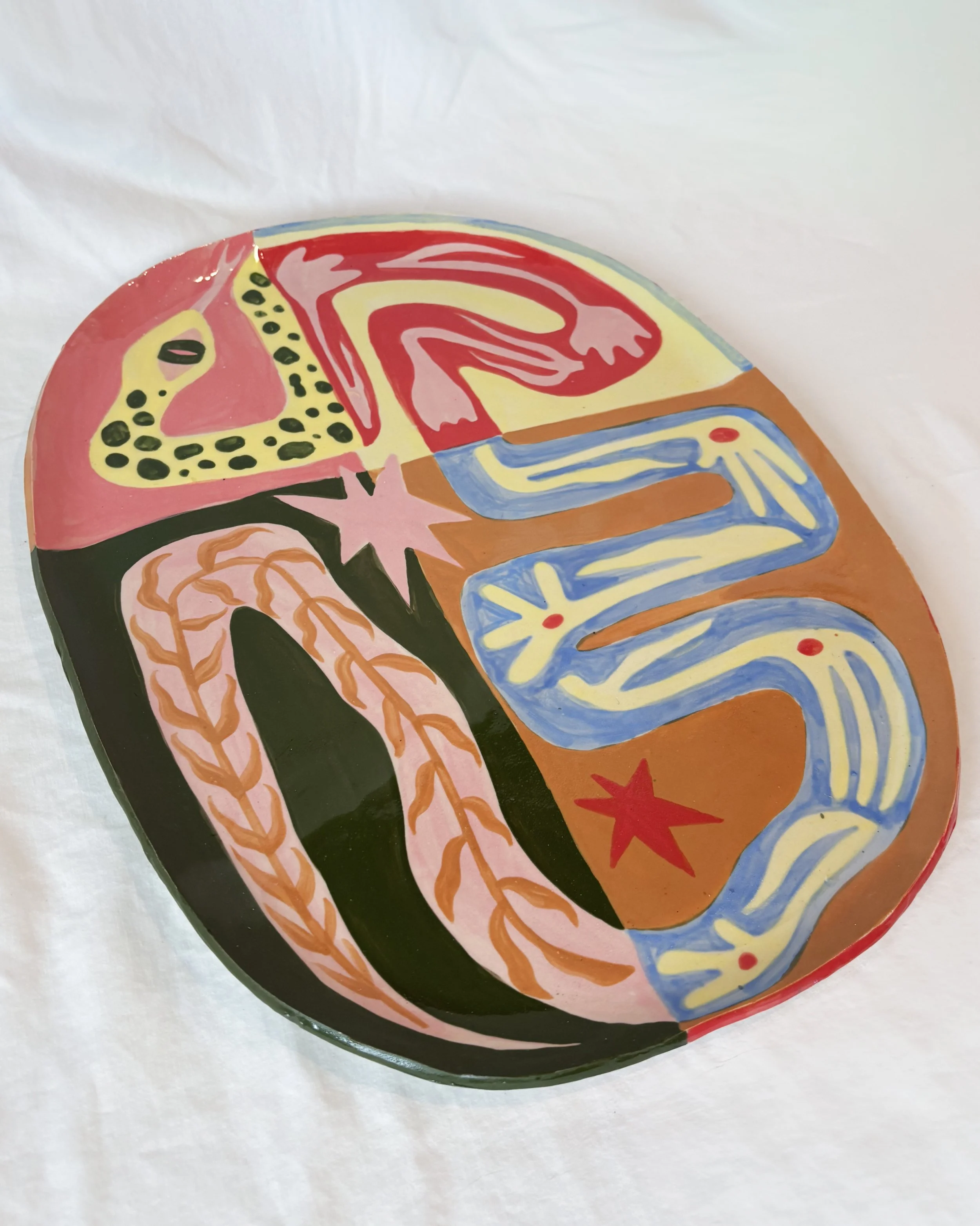 Folk Art Snake Platter