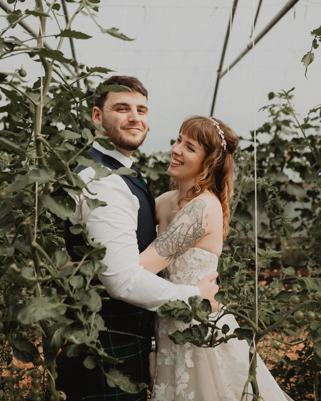 // Morgan + Ryan //

and a wee first look in amongst the tomato vines! 

A sneak peek from their beautiful wedding at the magical Free Company Edinburgh! 

&mdash;

Amazing Suppliers...

Couple: @mxrgan.martin &amp; @razzaramirezdaman
Photographer: @